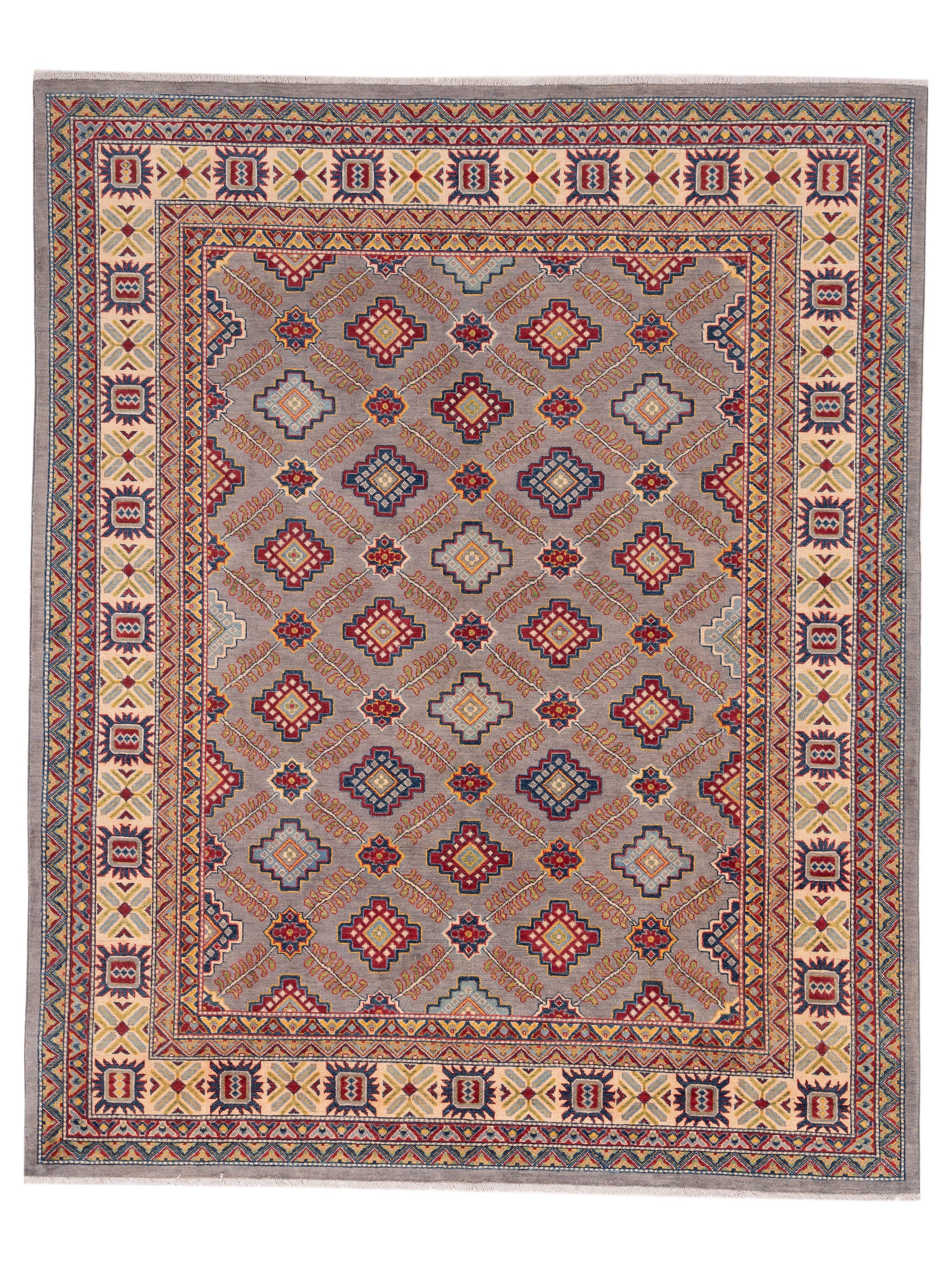 Nomad Kazak 151921 Gray Tribal Hand Knotted Rug