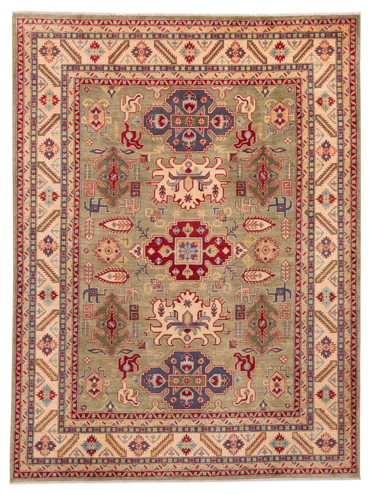 Nomad Kazak 151927 Green Tribal Hand Knotted Rug