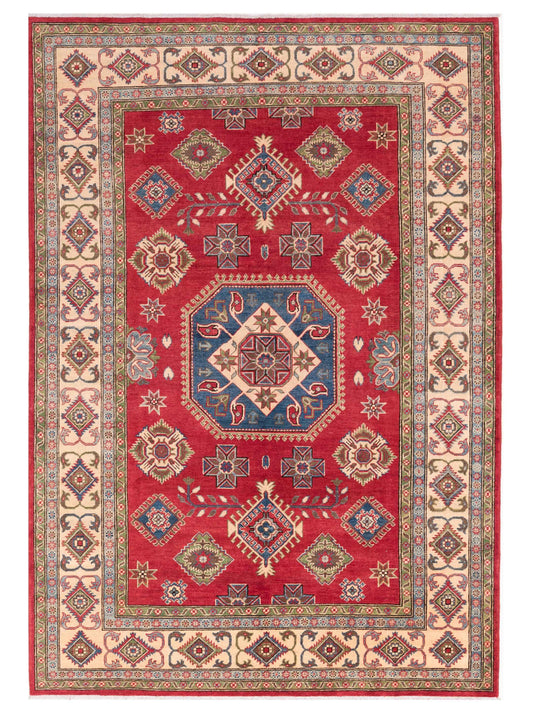 Nomad Kazak 151933 Red Tribal Hand Knotted Rug