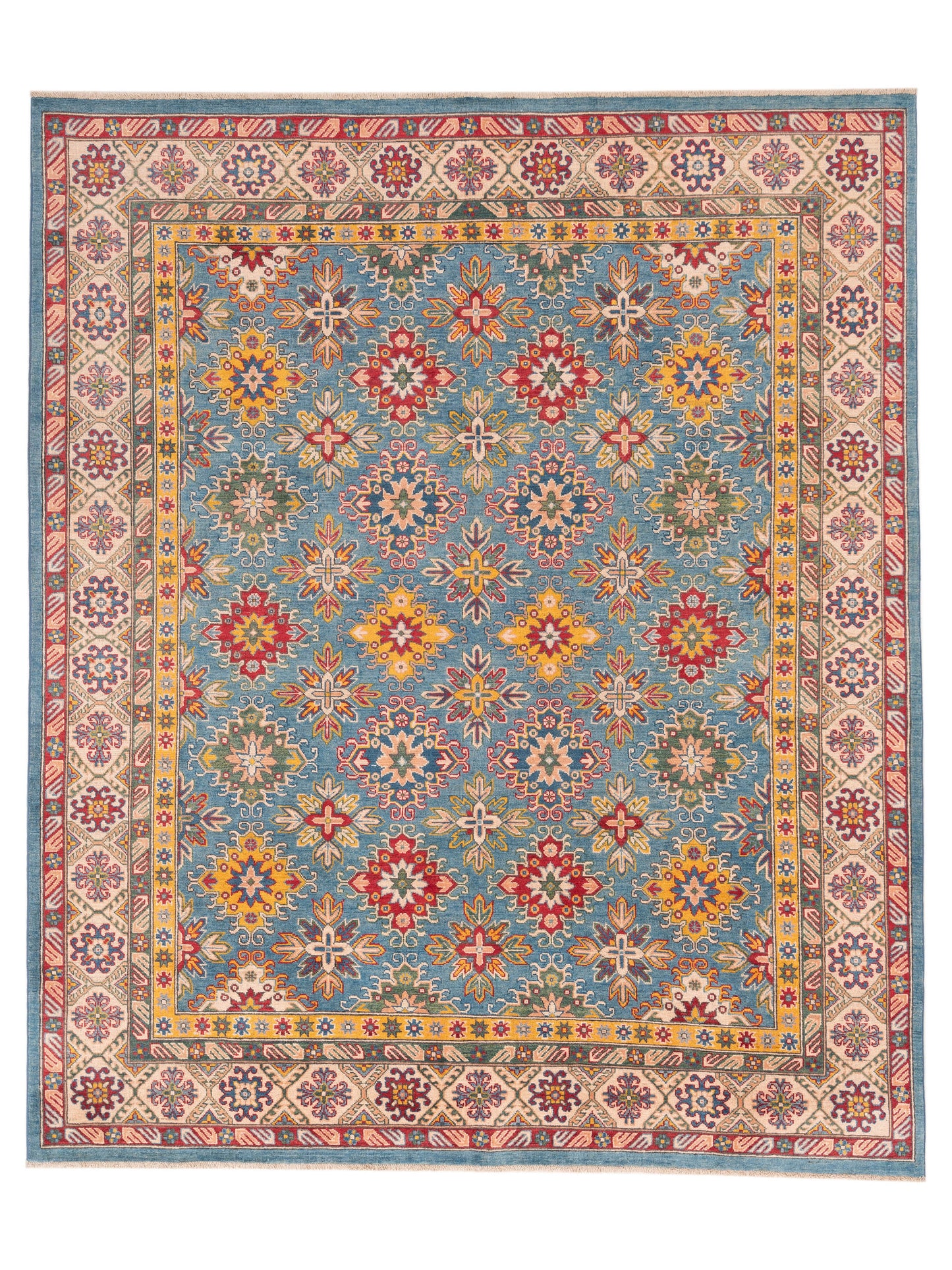 Nomad Kazak 151940 Blue Tribal Hand Knotted Rug