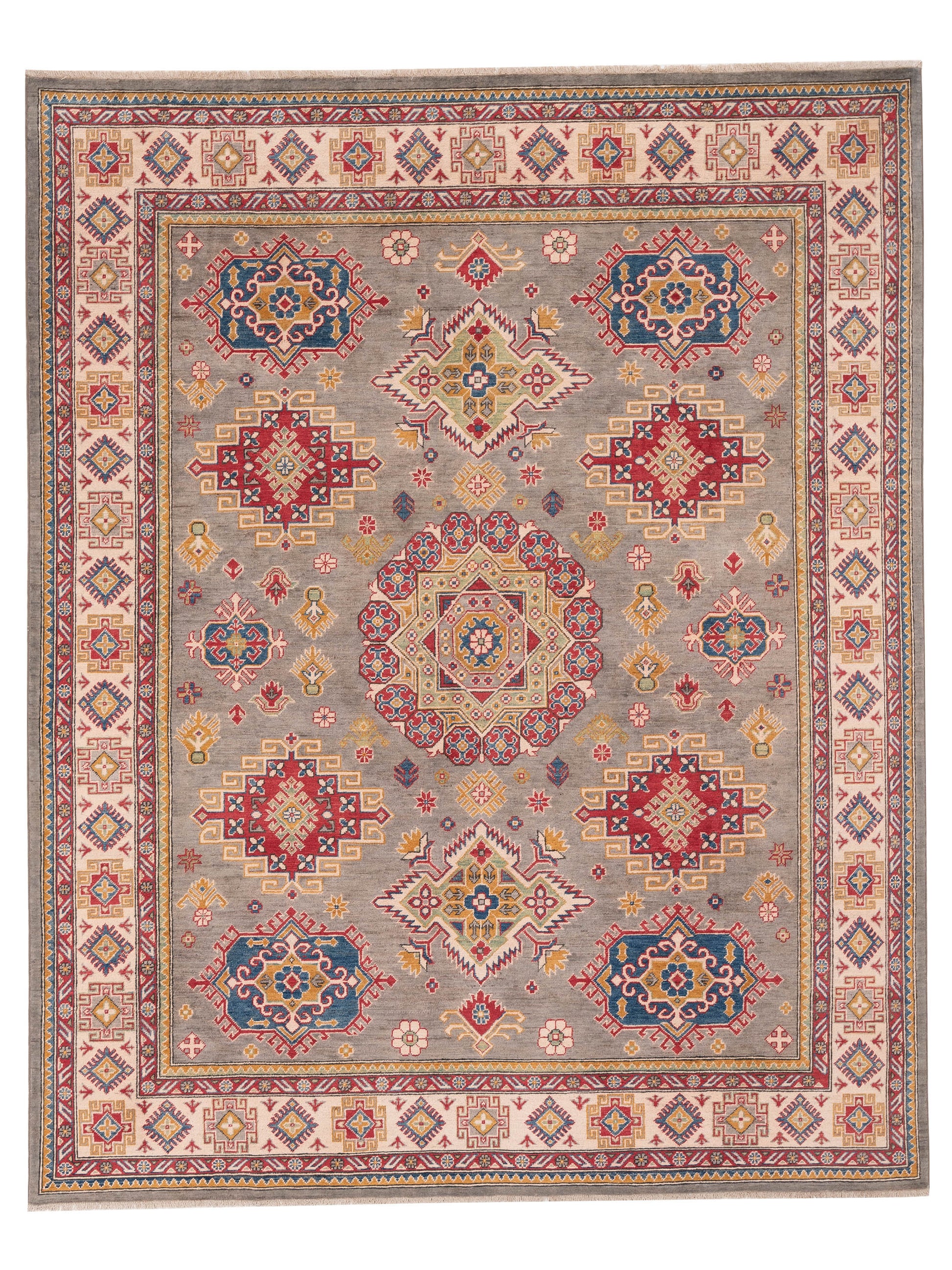 Nomad Kazak 151944 Gray Tribal Hand Knotted Rug