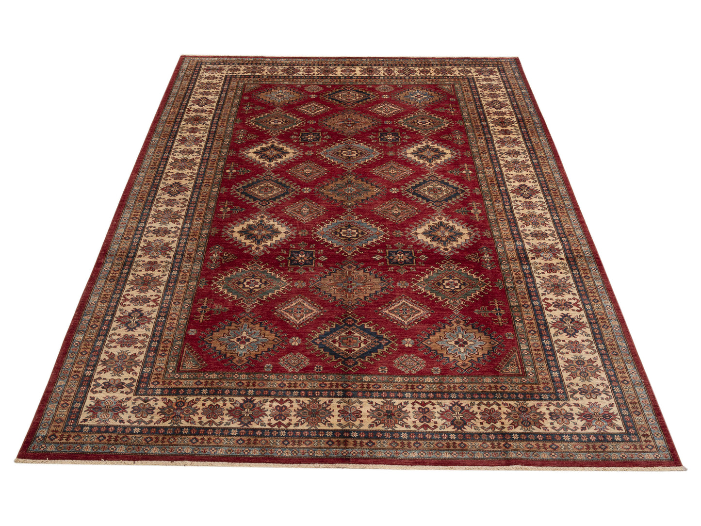 Nomad Kars 152001 Red Ivory Tribal Hand Knotted Rug