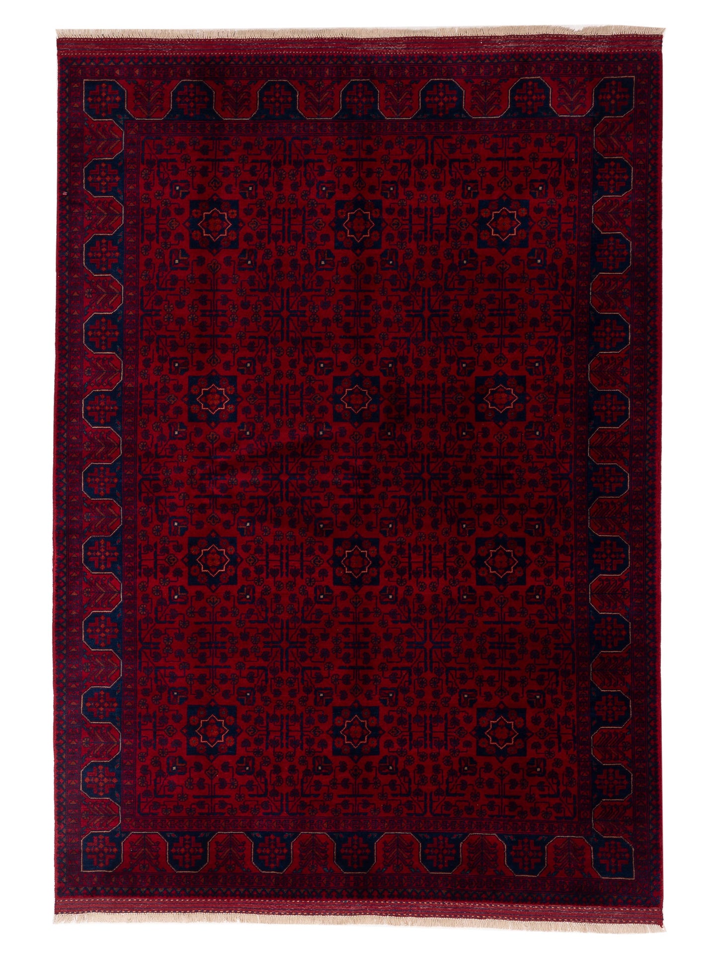 Nomad Afghan Belcik 152045 Red Tribal Hand Knotted Rug