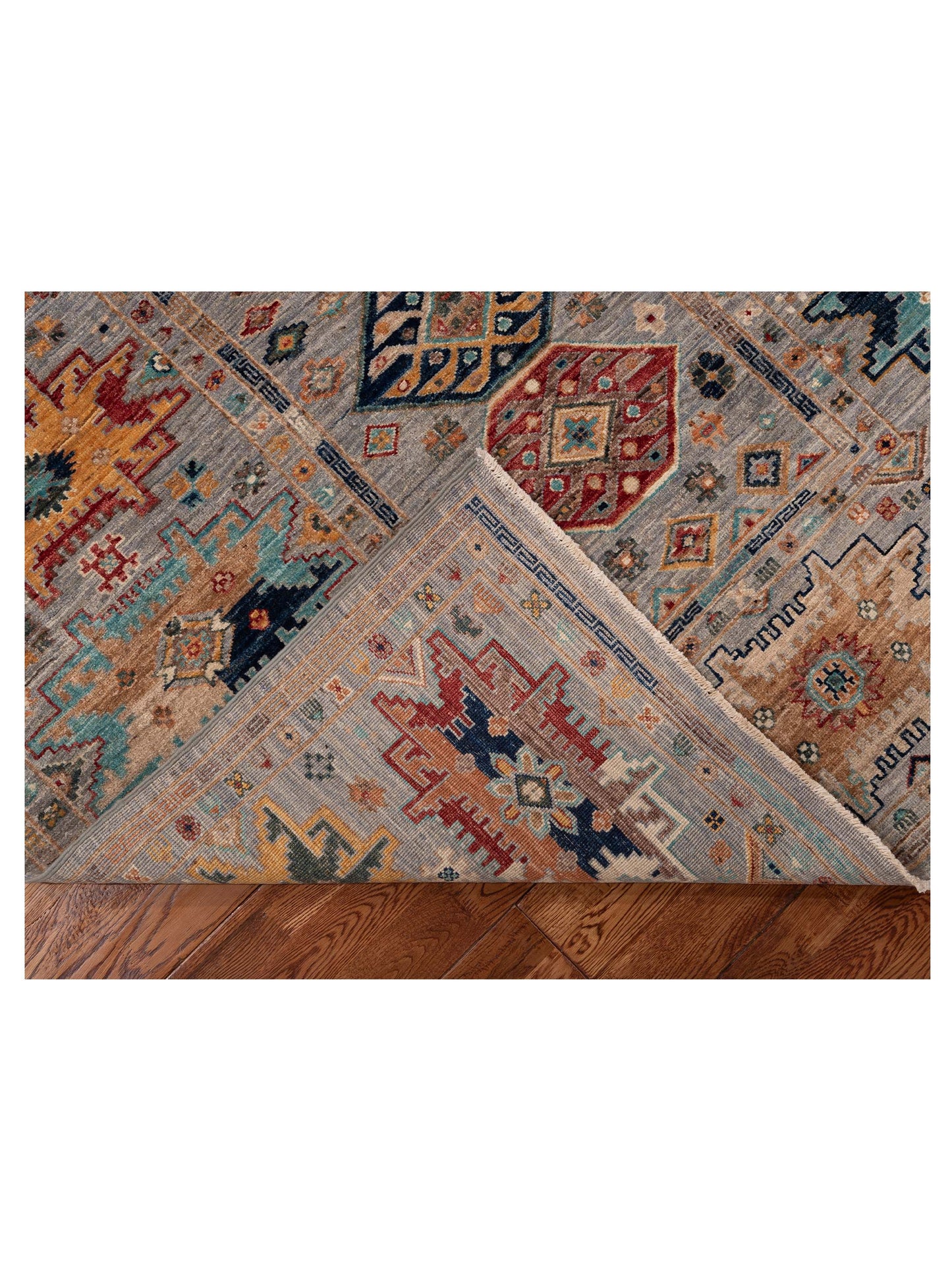 Nomad Super Kars 152169 Gray Gray Tribal Hand Knotted Rug