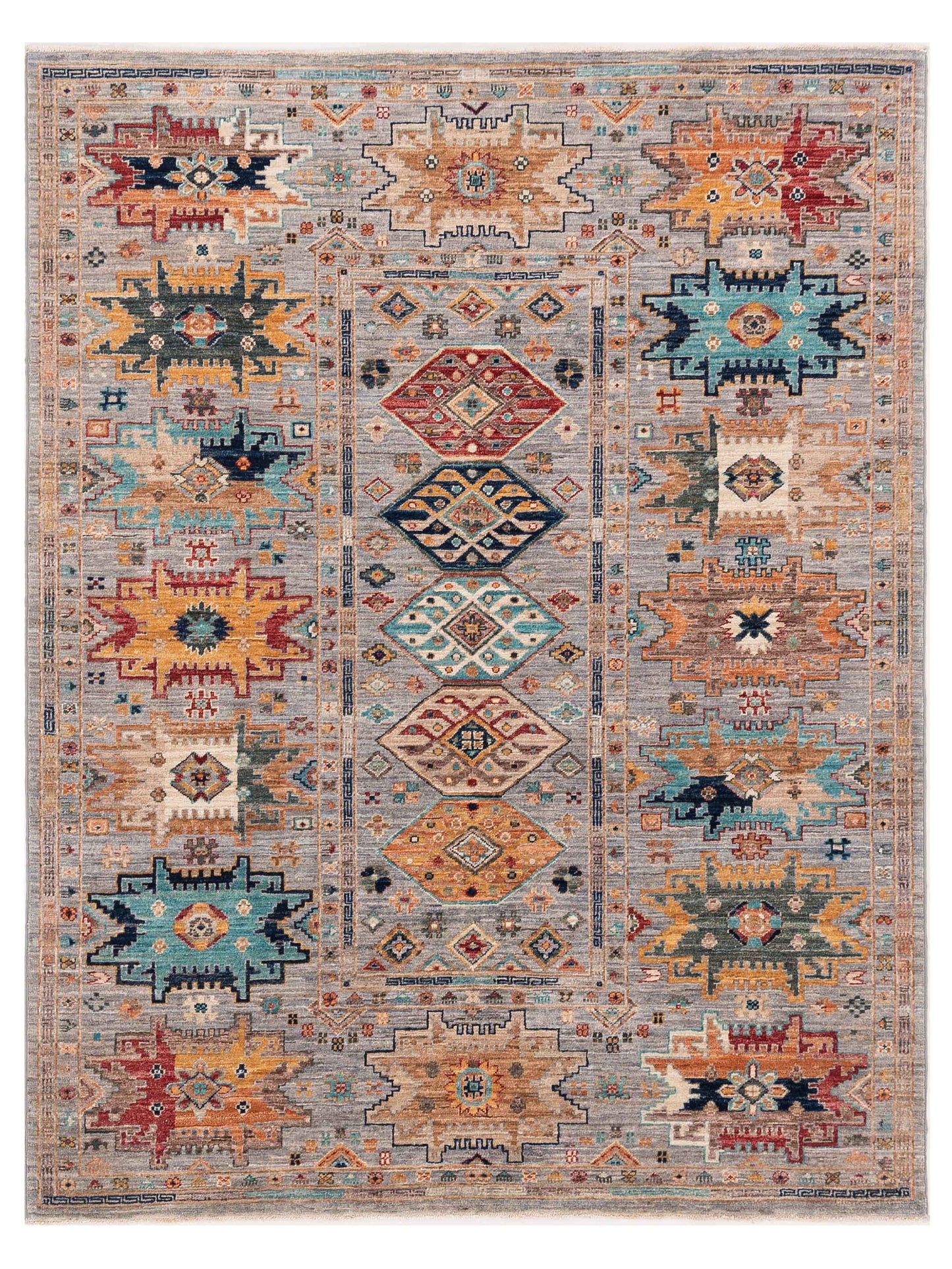 Nomad Super Kars 152169 Gray Tribal Hand Knotted Rug