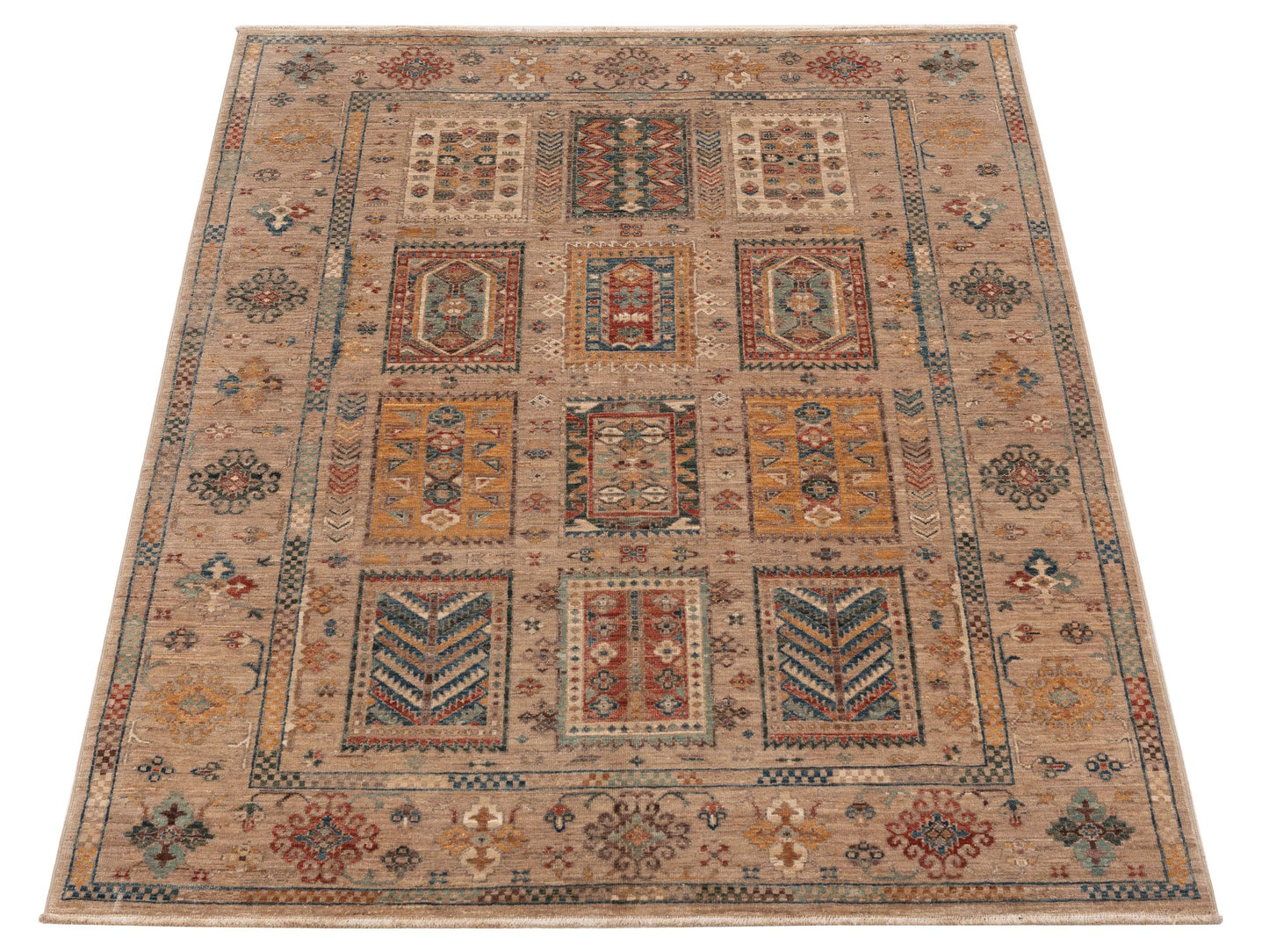 Nomad Super Kars 152182 Brown Brown Tribal Hand Knotted Rug