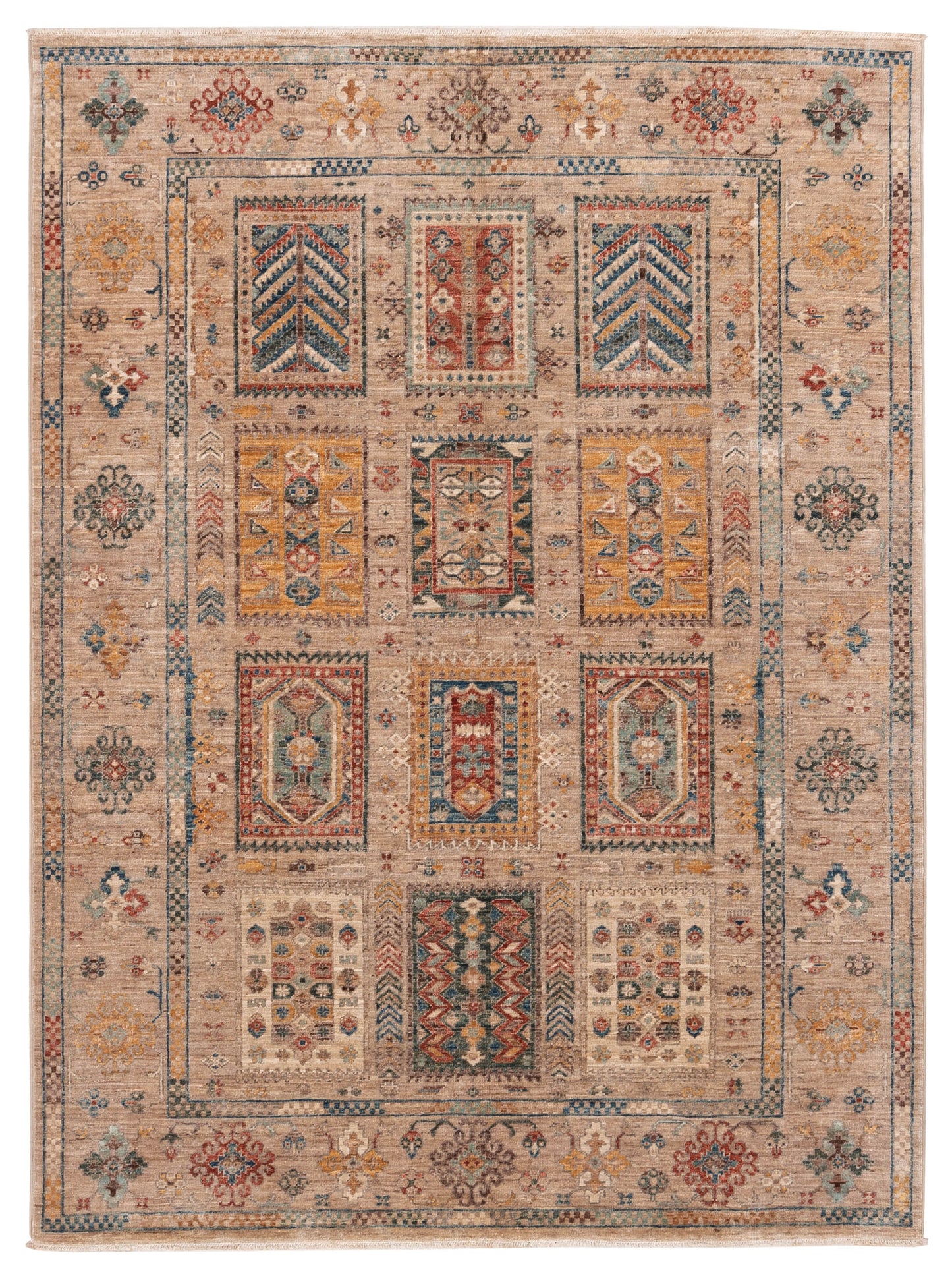 Nomad Super Kars 152182 Brown Tribal Hand Knotted Rug