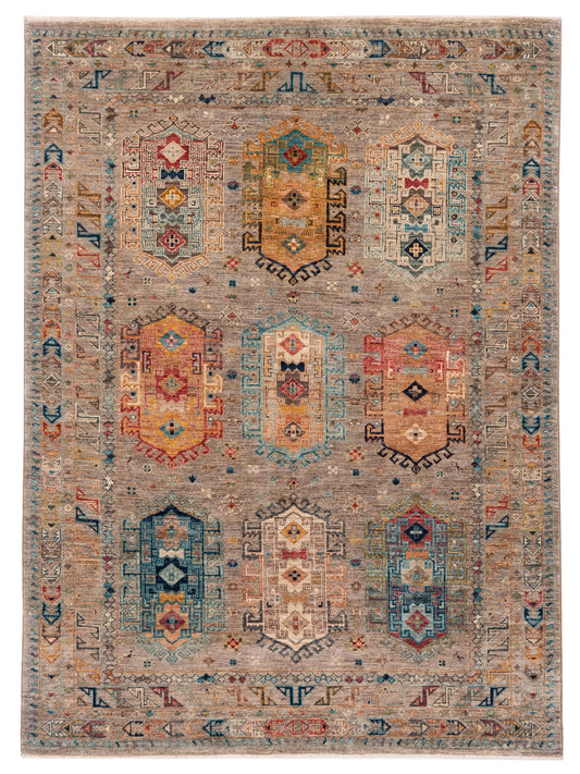 Nomad Super Kars 152191 Gray Tribal Hand Knotted Rug