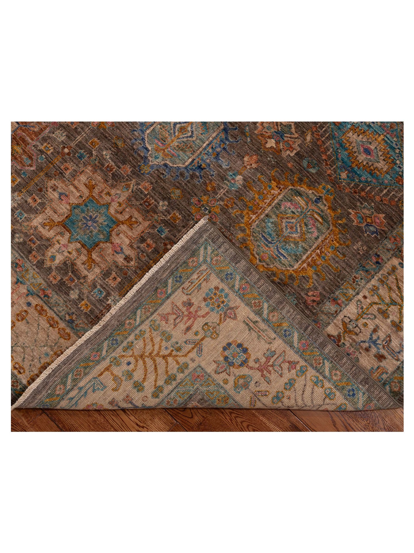 Nomad Super Kars 152242 Brown Ivory Tribal Hand Knotted Rug