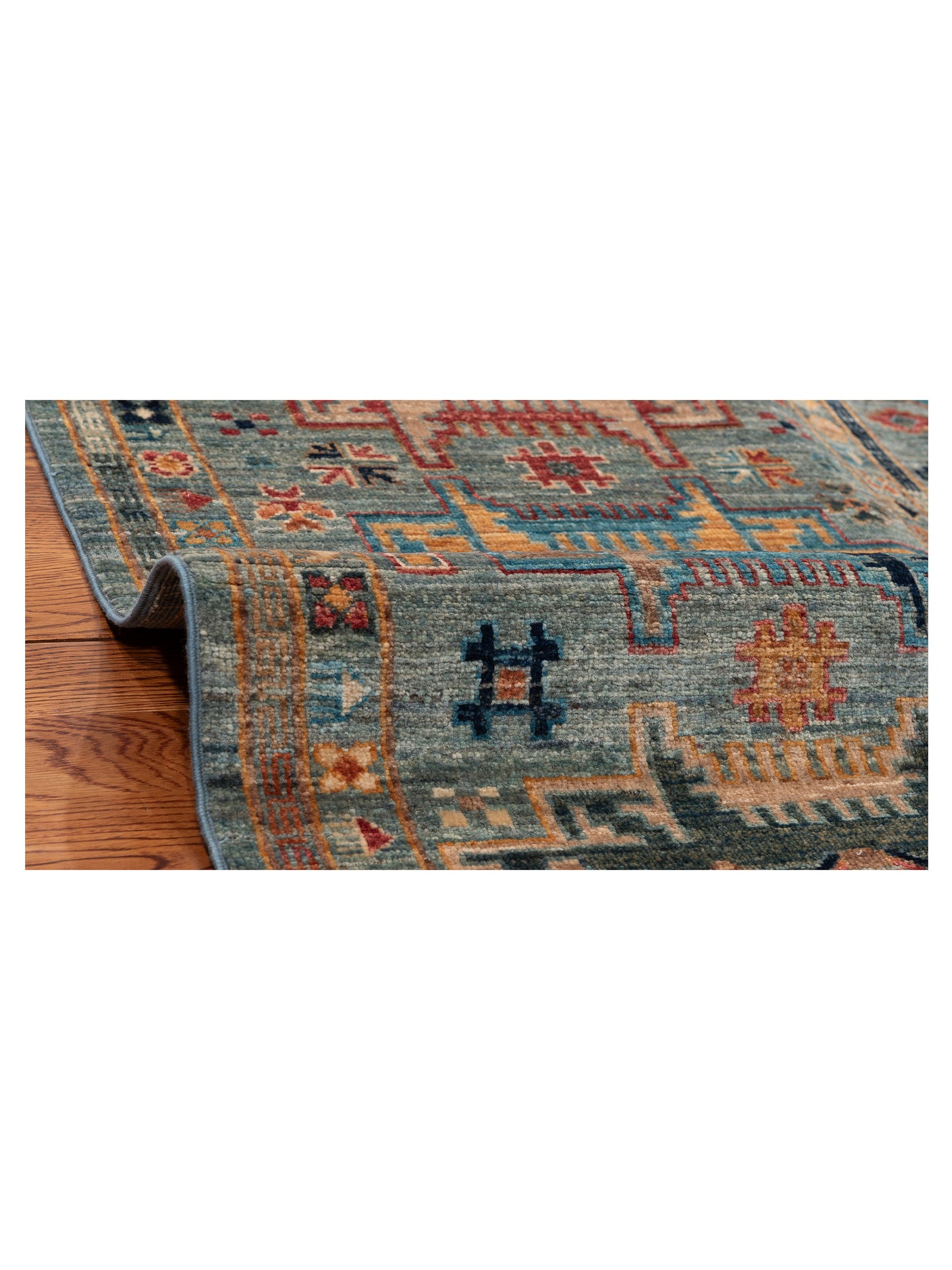 Nomad Super Kars 152248 Blue Blue Tribal Hand Knotted Rug