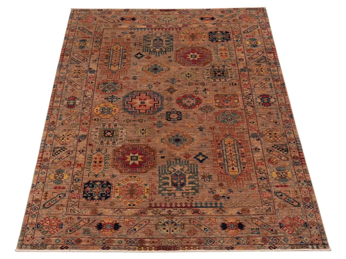 Nomad Super Kars 152250 Brown Brown Tribal Hand Knotted Rug