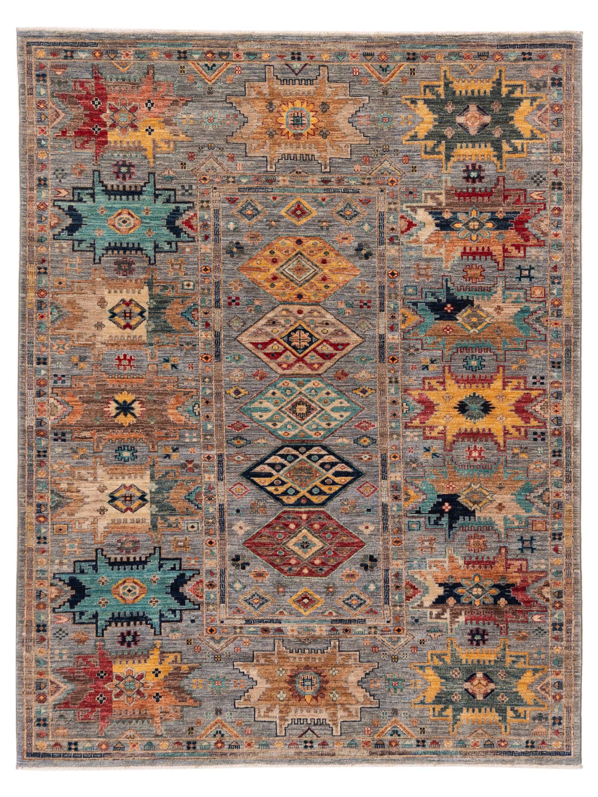 Nomad Super Kars 152258 Gray Tribal Hand Knotted Rug