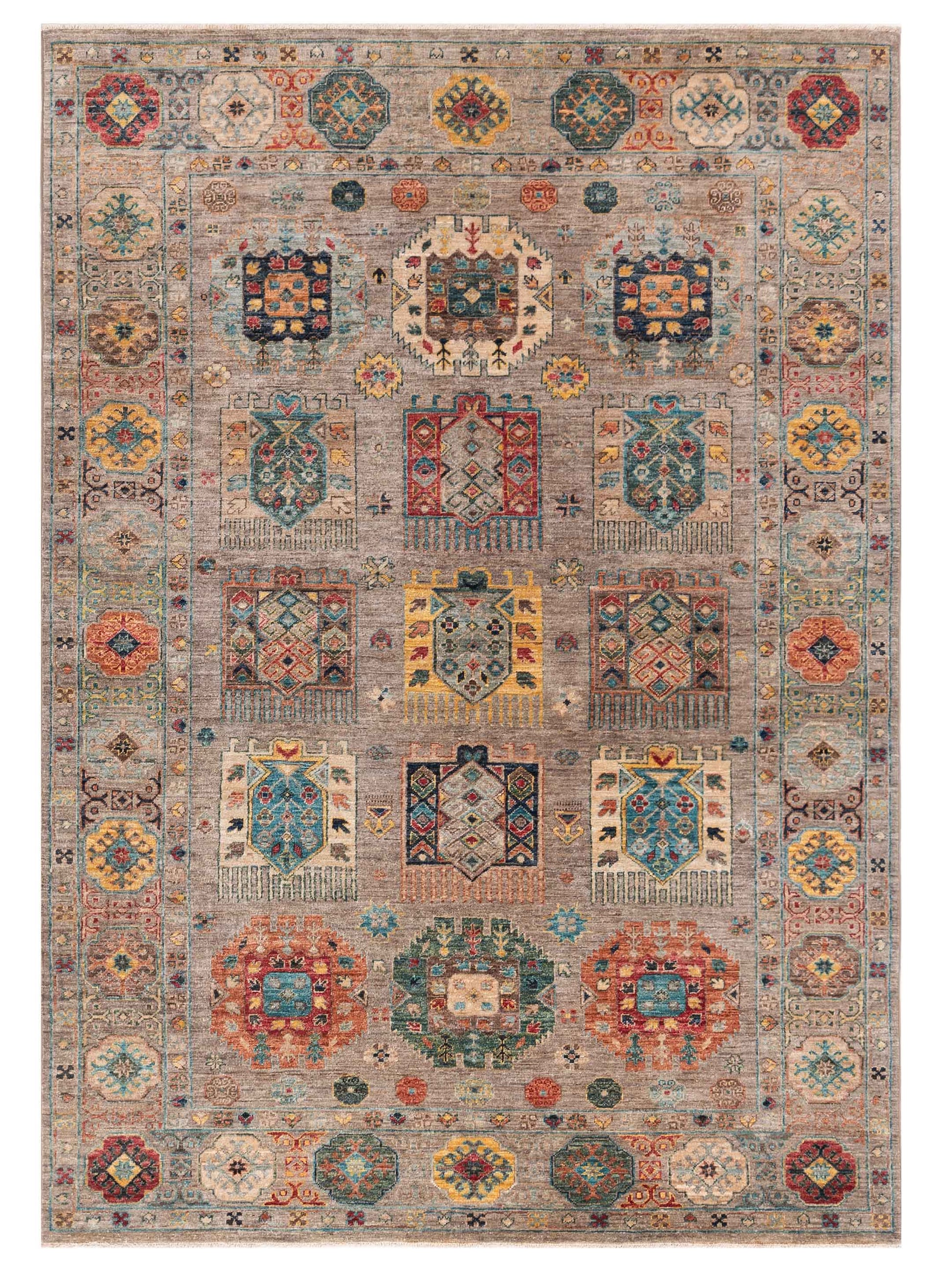 Nomad Super Kars 152263 Gray Tribal Hand Knotted Rug