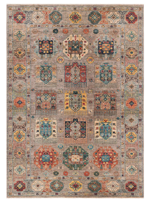 Nomad Super Kars 152263 Gray Tribal Hand Knotted Rug