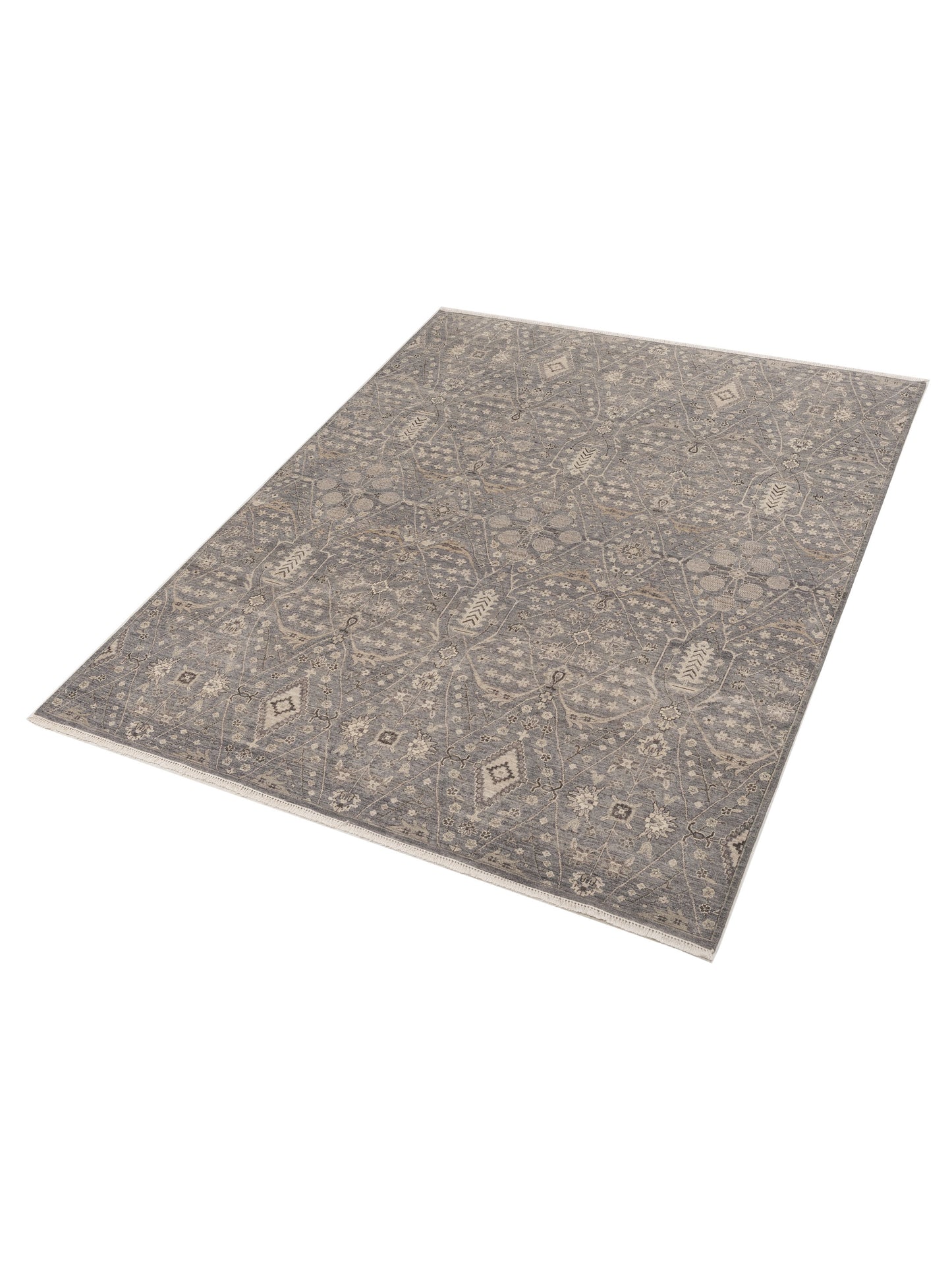 Rajpur Vintage Revival 152400 Gray Gray Traditional Hand Knotted Rug