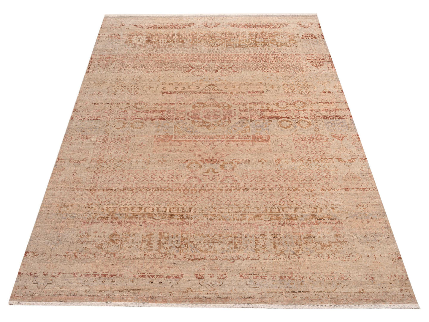 Rajpur Vintage Revival 152405 Beige Rust Traditional Hand Knotted Rug