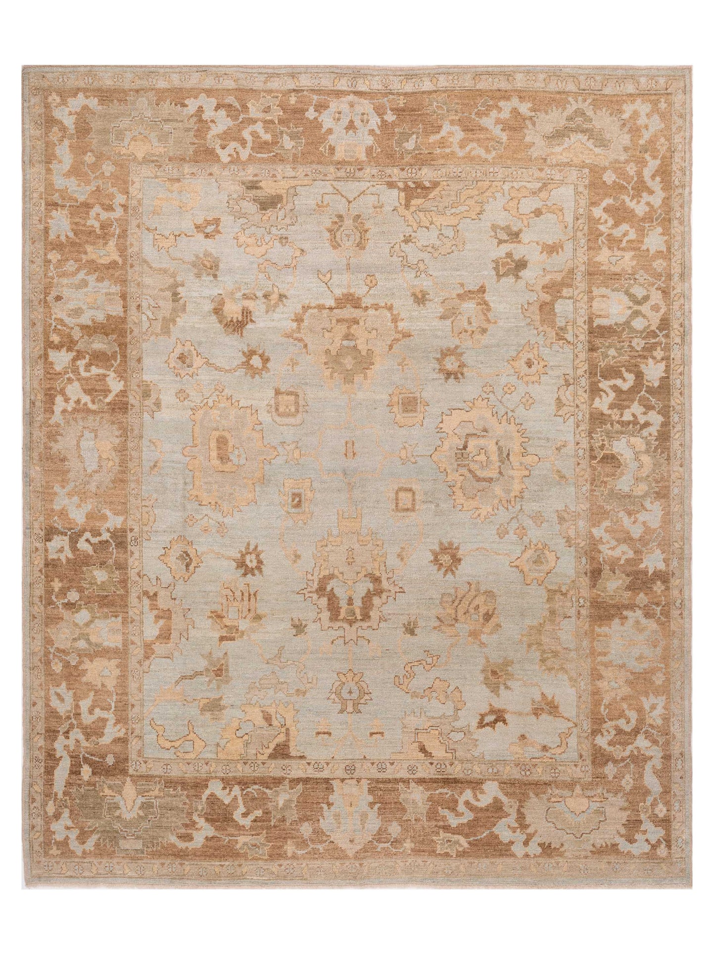 Authentic Angora Oushak Didem Blue Traditional Hand Knotted Rug