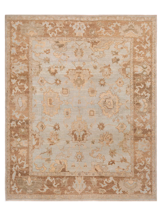 Authentic Angora Oushak Didem Blue Traditional Hand Knotted Rug