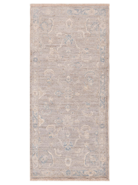 Authentic Angora Oushak Tuba Gray Traditional Hand Knotted Rug