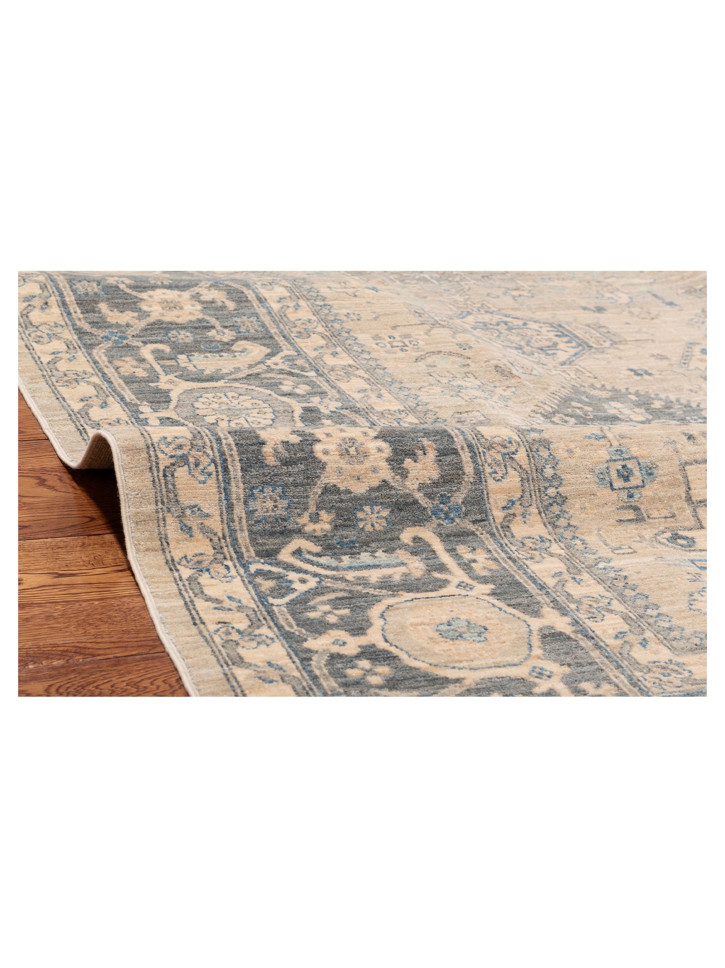 Nomad Mamluk 152784 Silver Gray Transitional Hand Knotted Rug