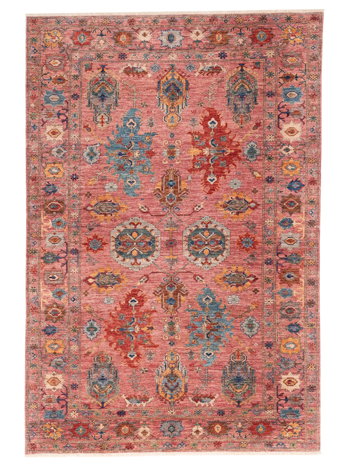 Nomad Kars 152833 Pink Pink Tribal Hand Knotted Rug