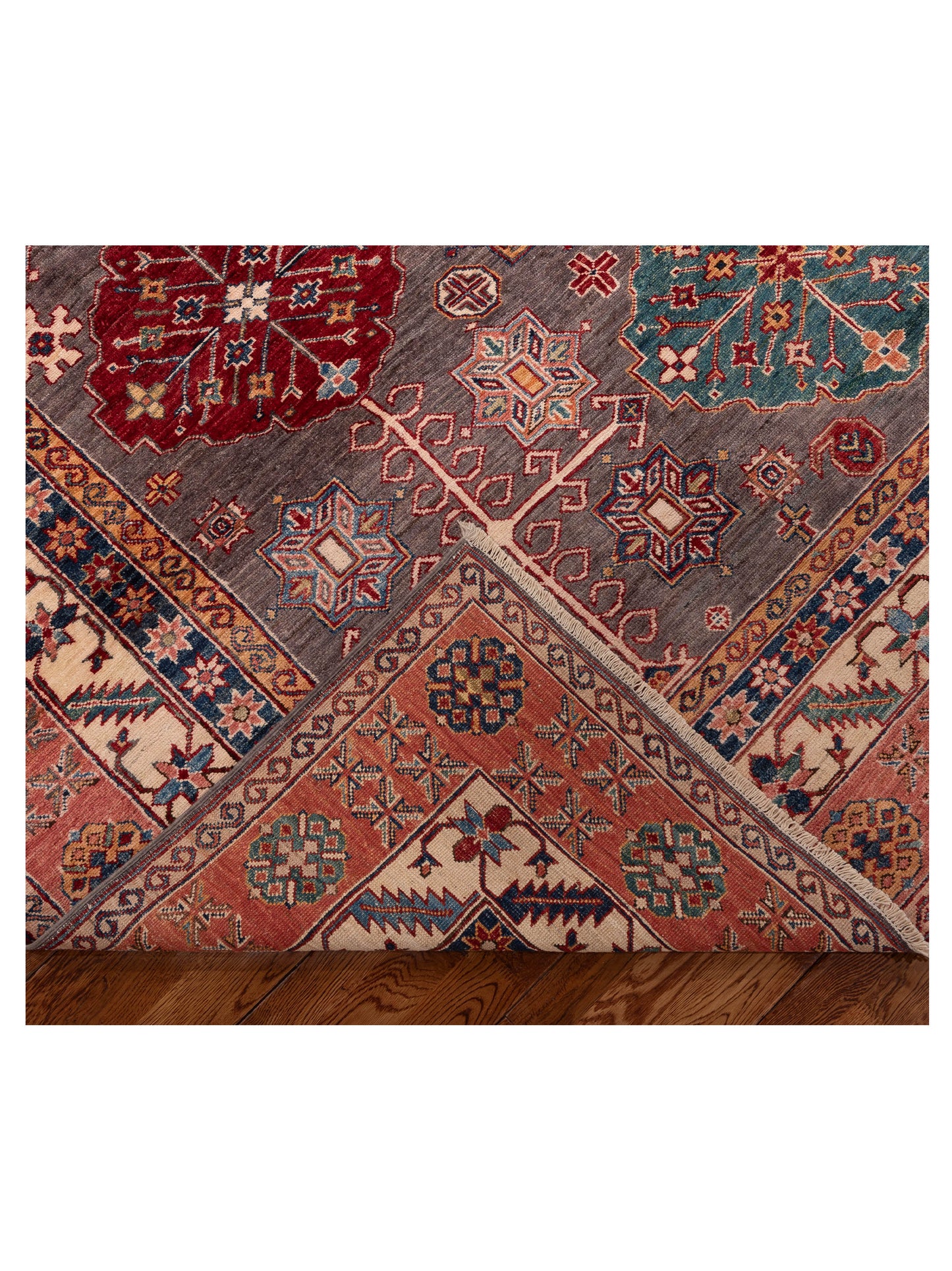 Nomad Kars 152844 Brown Pink Tribal Hand Knotted Rug