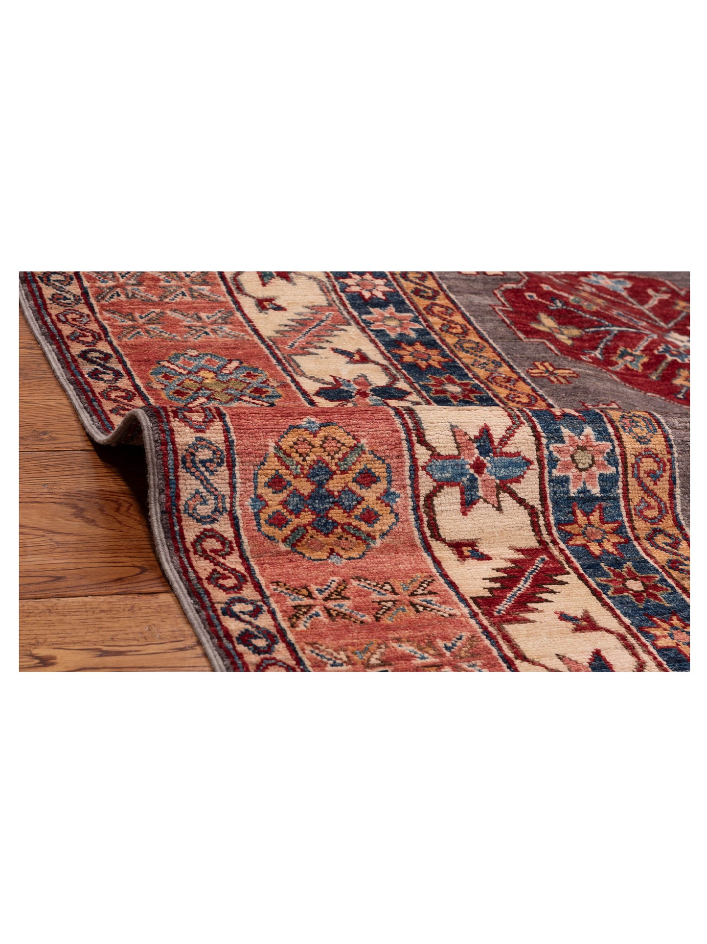 Nomad Kars 152844 Brown Pink Tribal Hand Knotted Rug