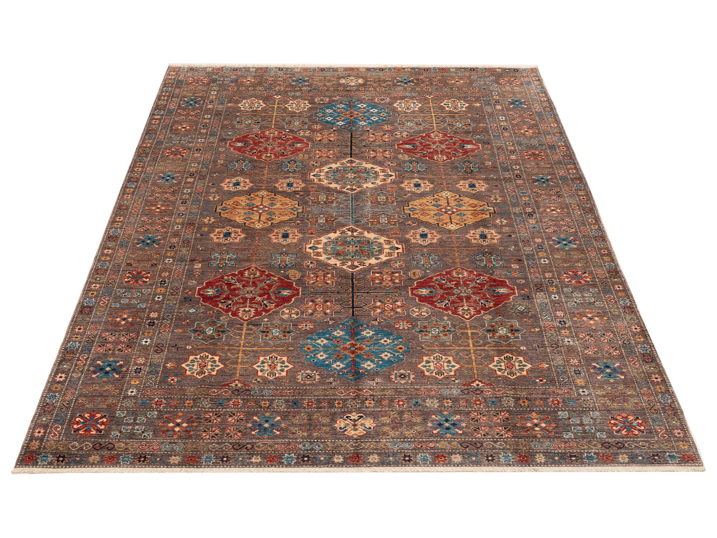 Nomad Kars 152850 Brown Brown Tribal Hand Knotted Rug