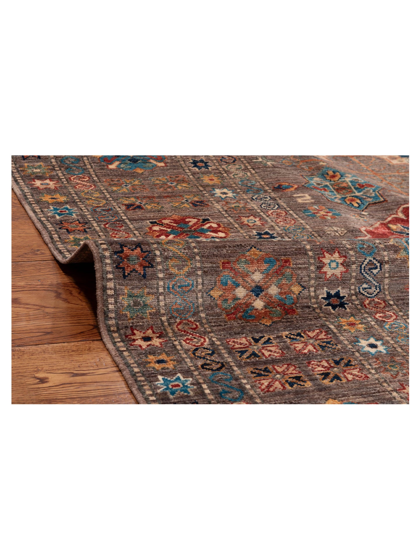 Nomad Kars 152850 Brown Brown Tribal Hand Knotted Rug