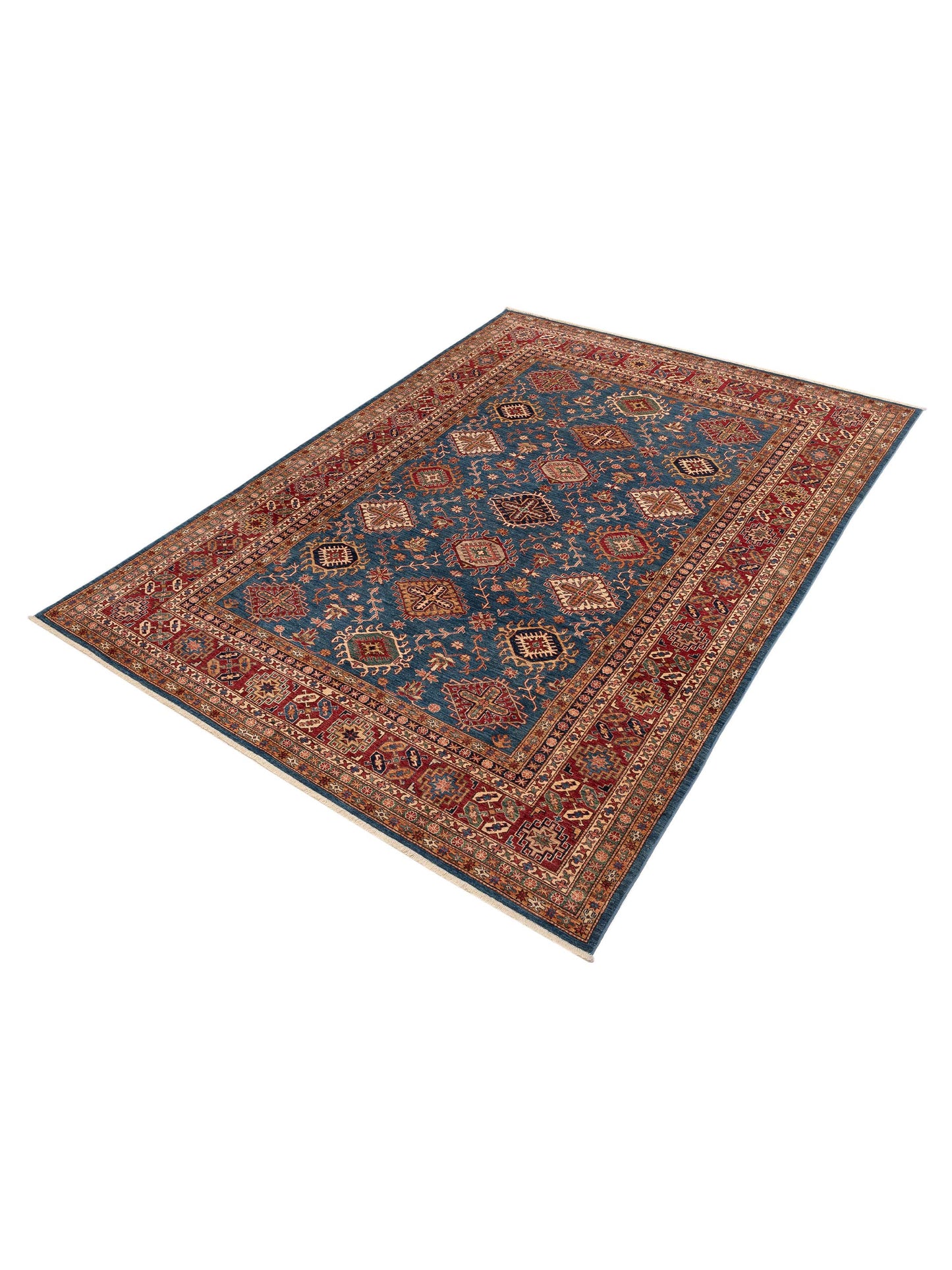 Nomad Kars 152857 Blue Red Tribal Hand Knotted Rug