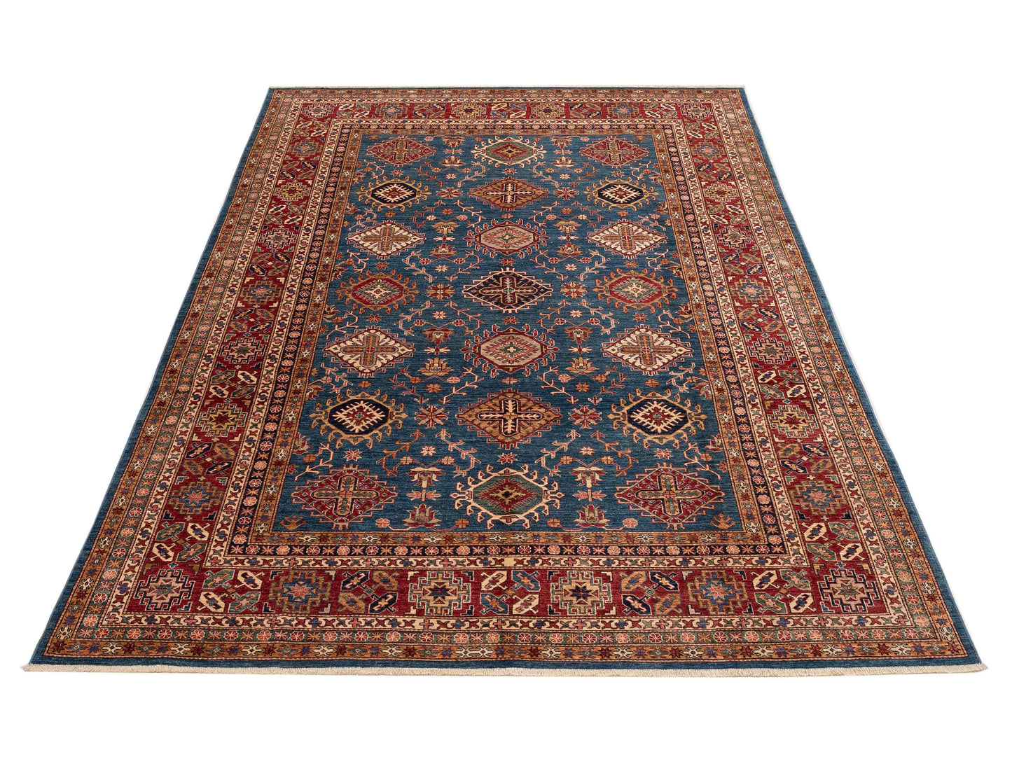 Nomad Kars 152857 Blue Red Tribal Hand Knotted Rug