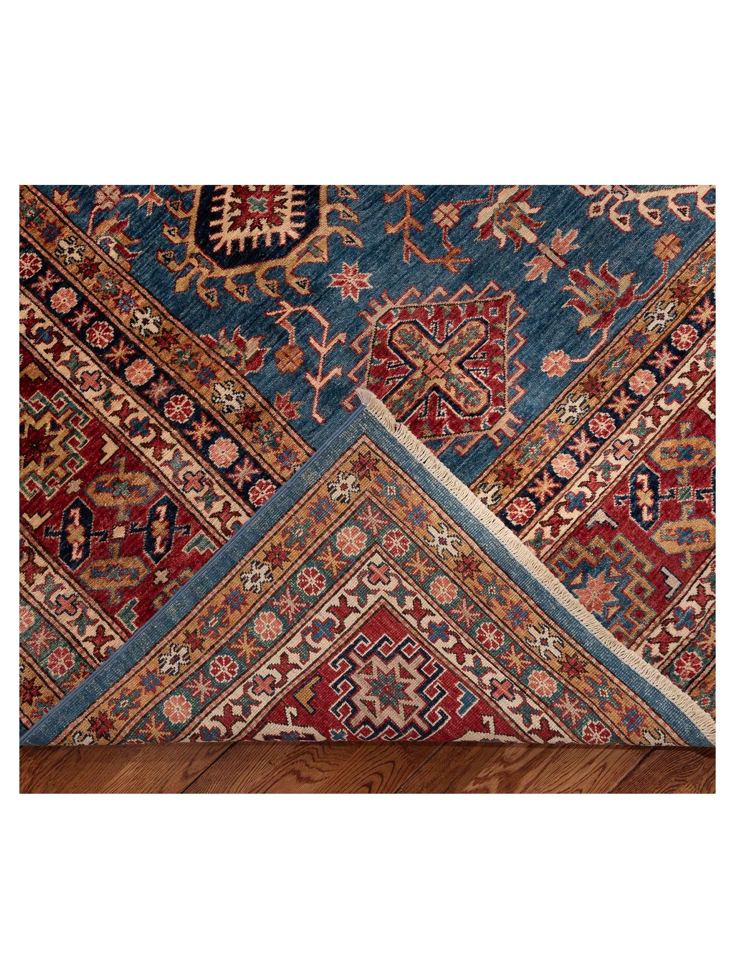 Nomad Kars 152857 Blue Red Tribal Hand Knotted Rug