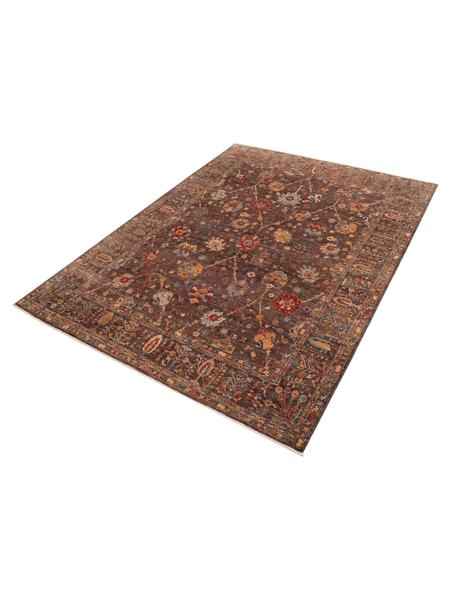 Pasha Elvan Suna Brown Brown Transitional Hand Knotted Rug - 9x12