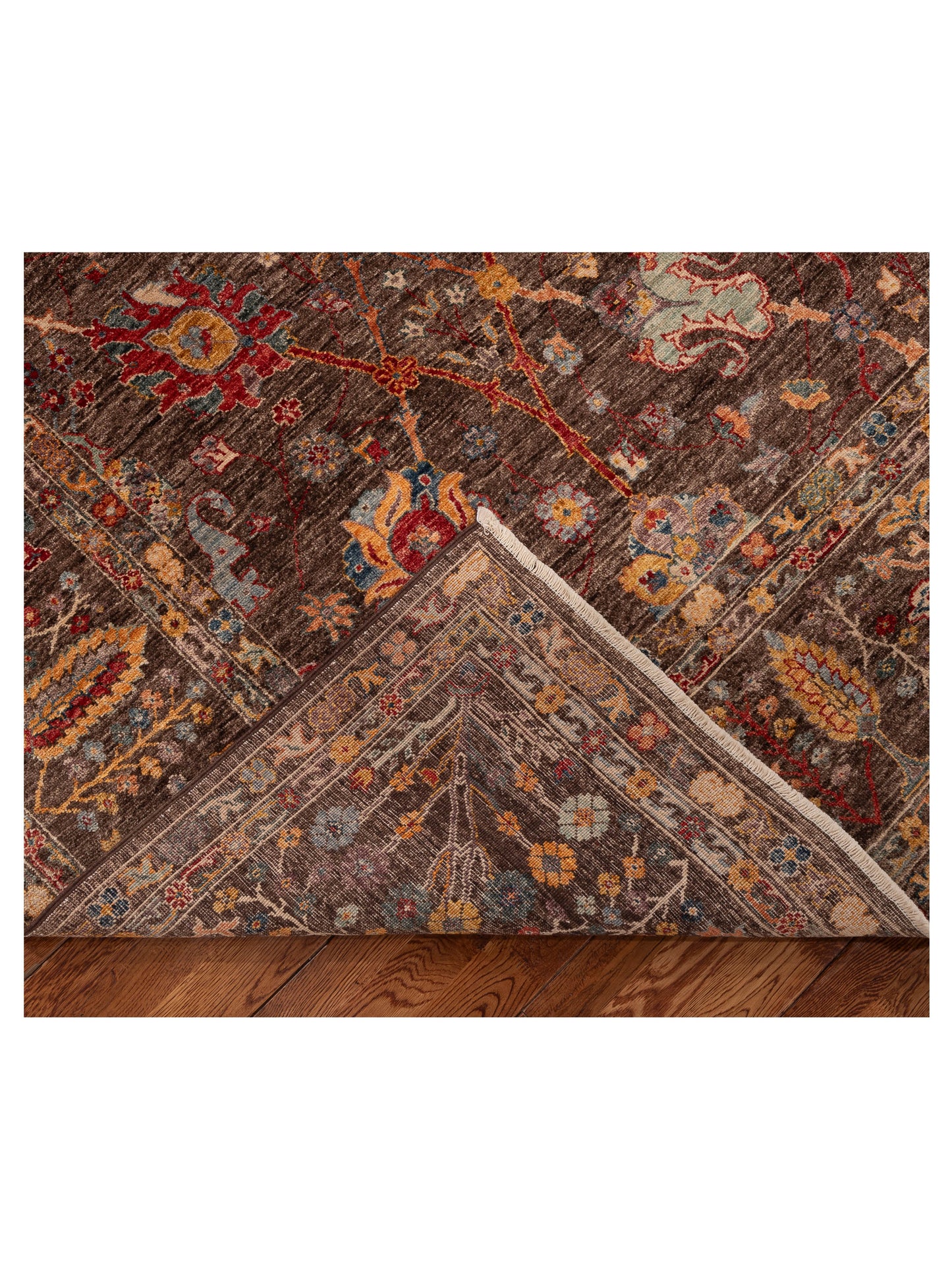 Pasha Elvan Suna Brown Brown Transitional Hand Knotted Rug - 9x12