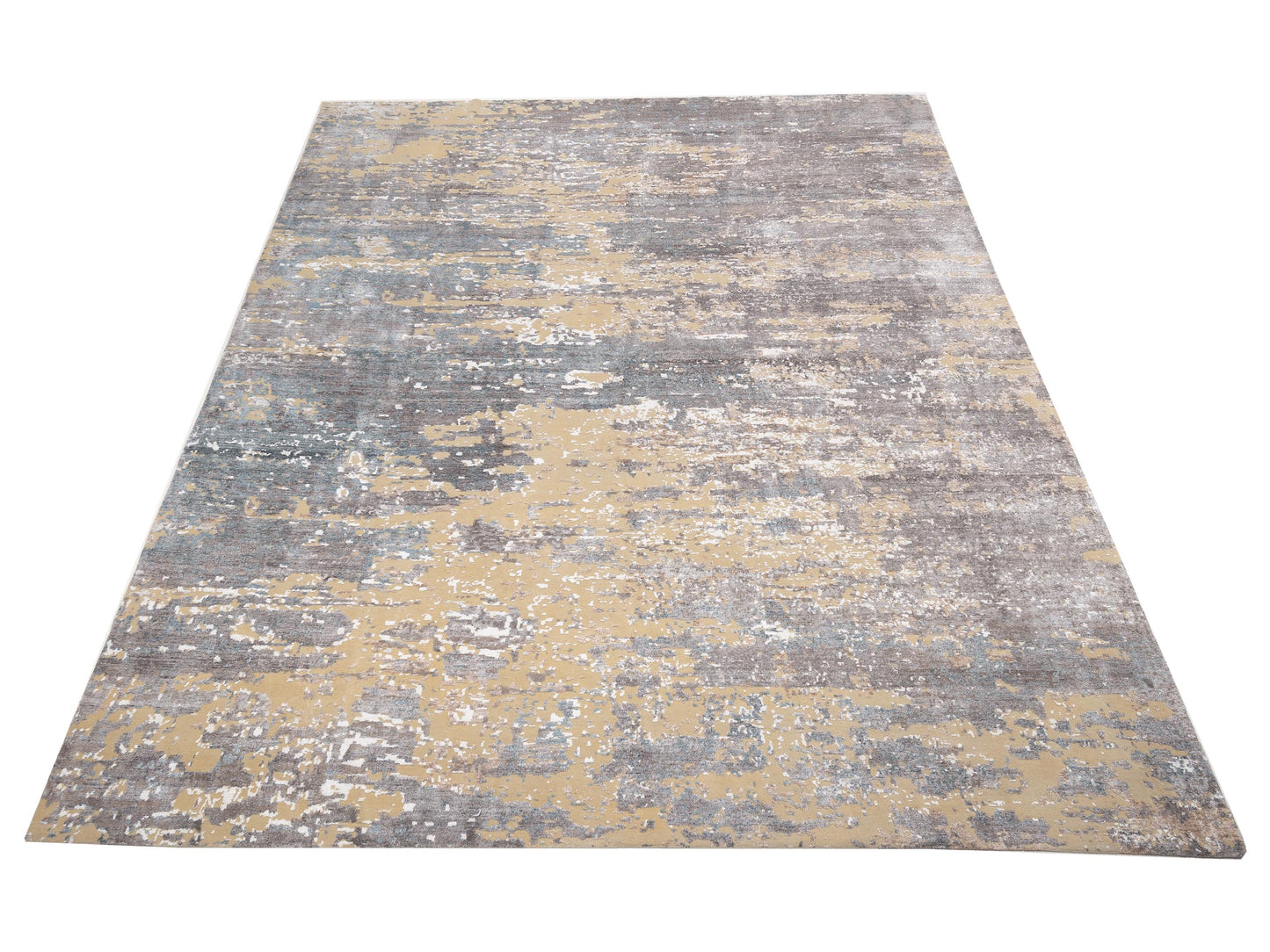 Siena Tibetino 152922 Gray Gold Contemporary Hand Knotted Rug