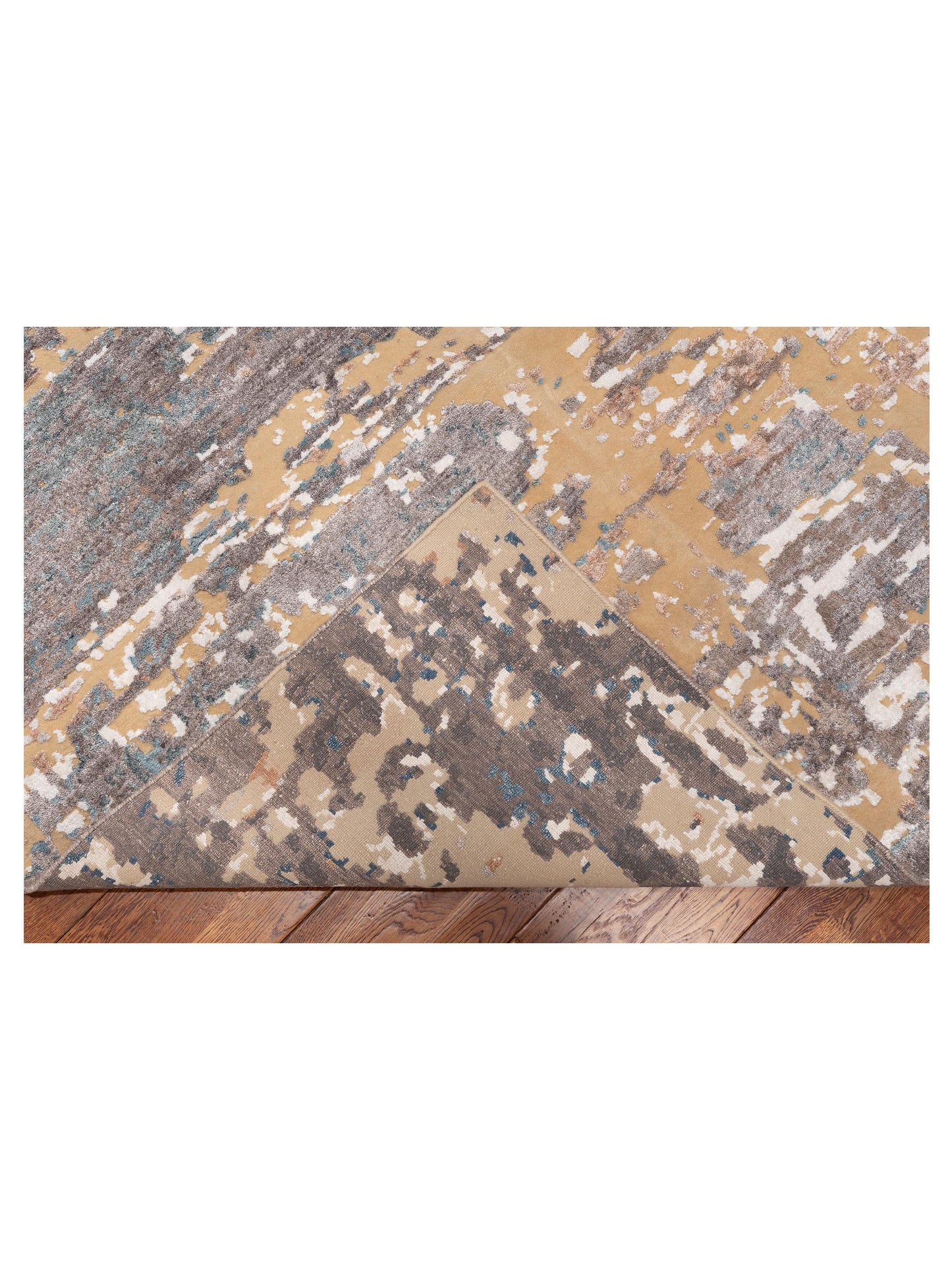 Siena Tibetino 152922 Gray Gold Contemporary Hand Knotted Rug