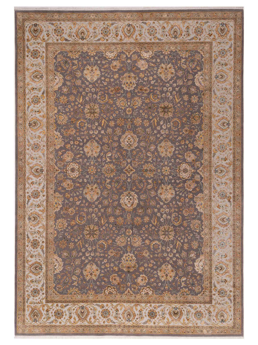 Rajpur Imperial Silk 153358 Gray Traditional Hand Knotted Rug