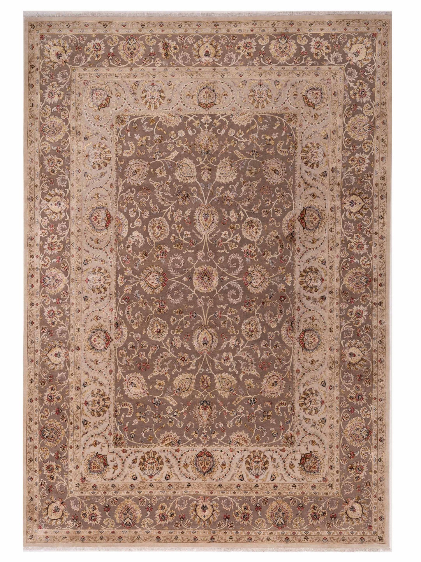 Rajpur Imperial Silk 153359 Ivory Traditional Hand Knotted Rug