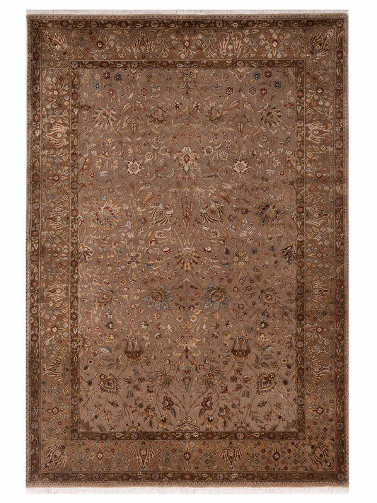 Rajpur Imperial Silk 153370 Brown Traditional Hand Knotted Rug