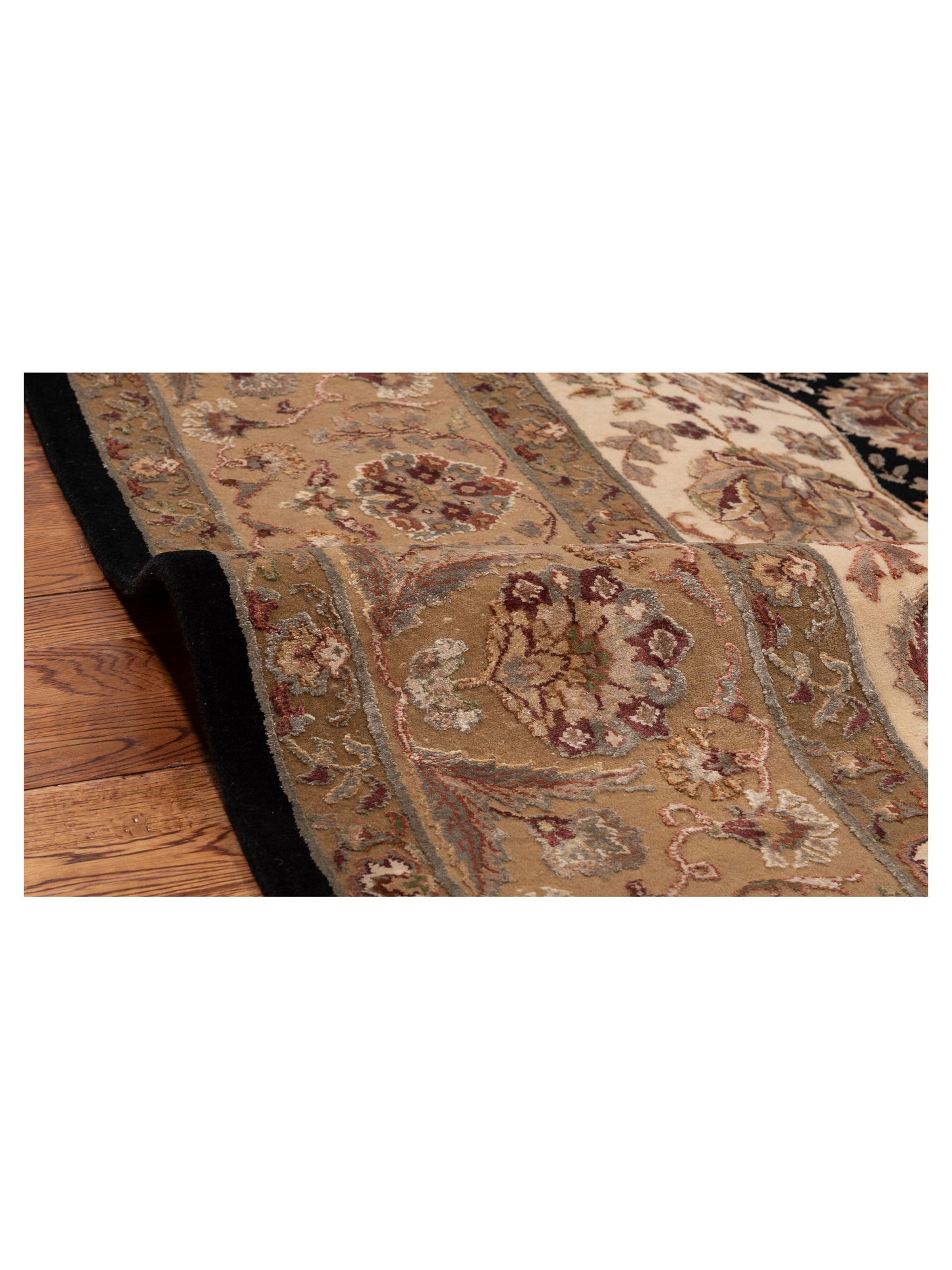 Rajpur Imperial Silk 153373 Black Gold Traditional Hand Knotted Rug