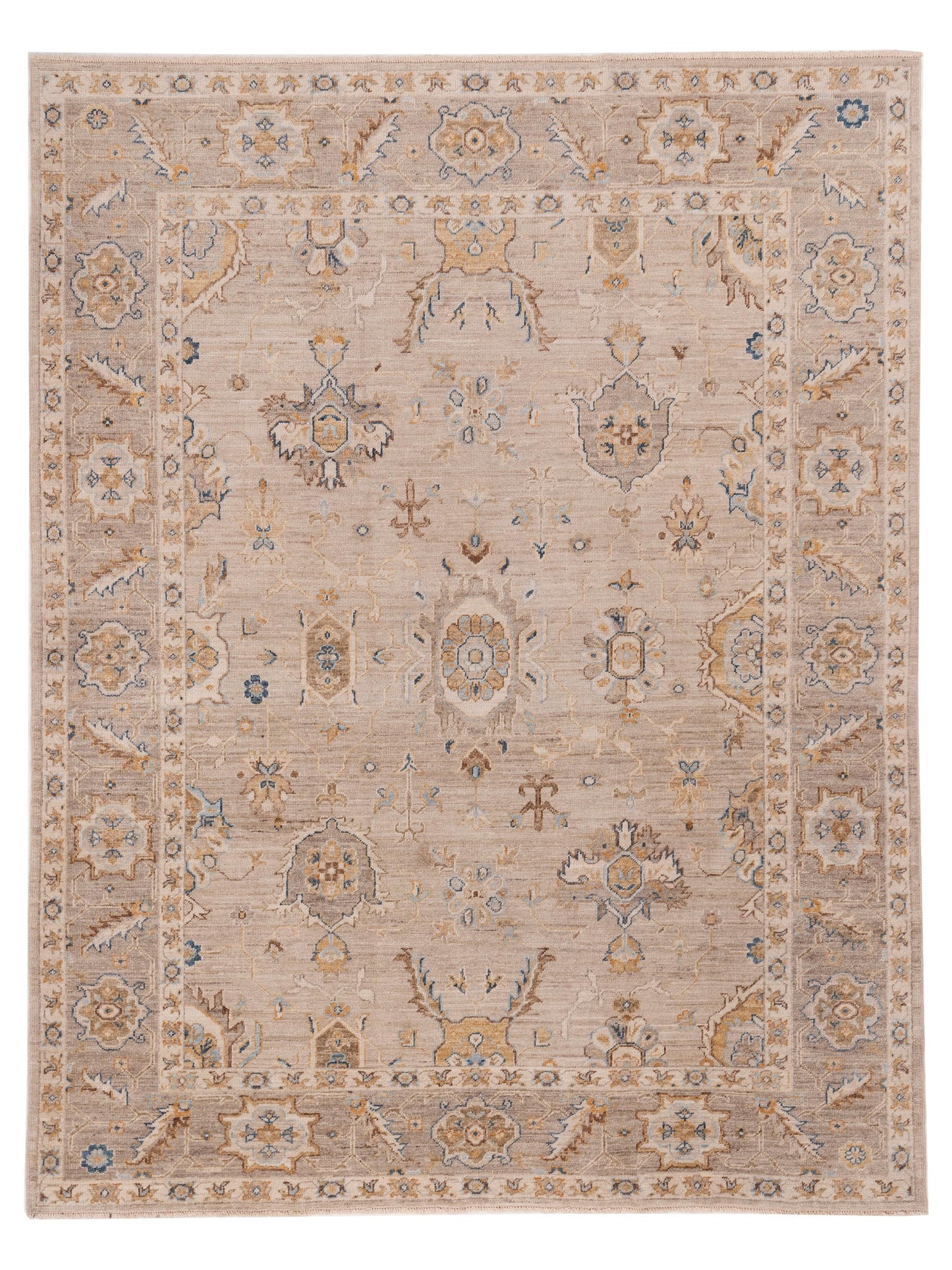 Authentic Angora Oushak Ece Brown Traditional Hand Knotted Rug