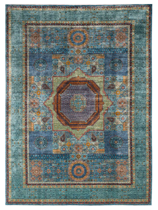 Nomad Super Mamluk 153561 Blue Traditional Hand Knotted Rug