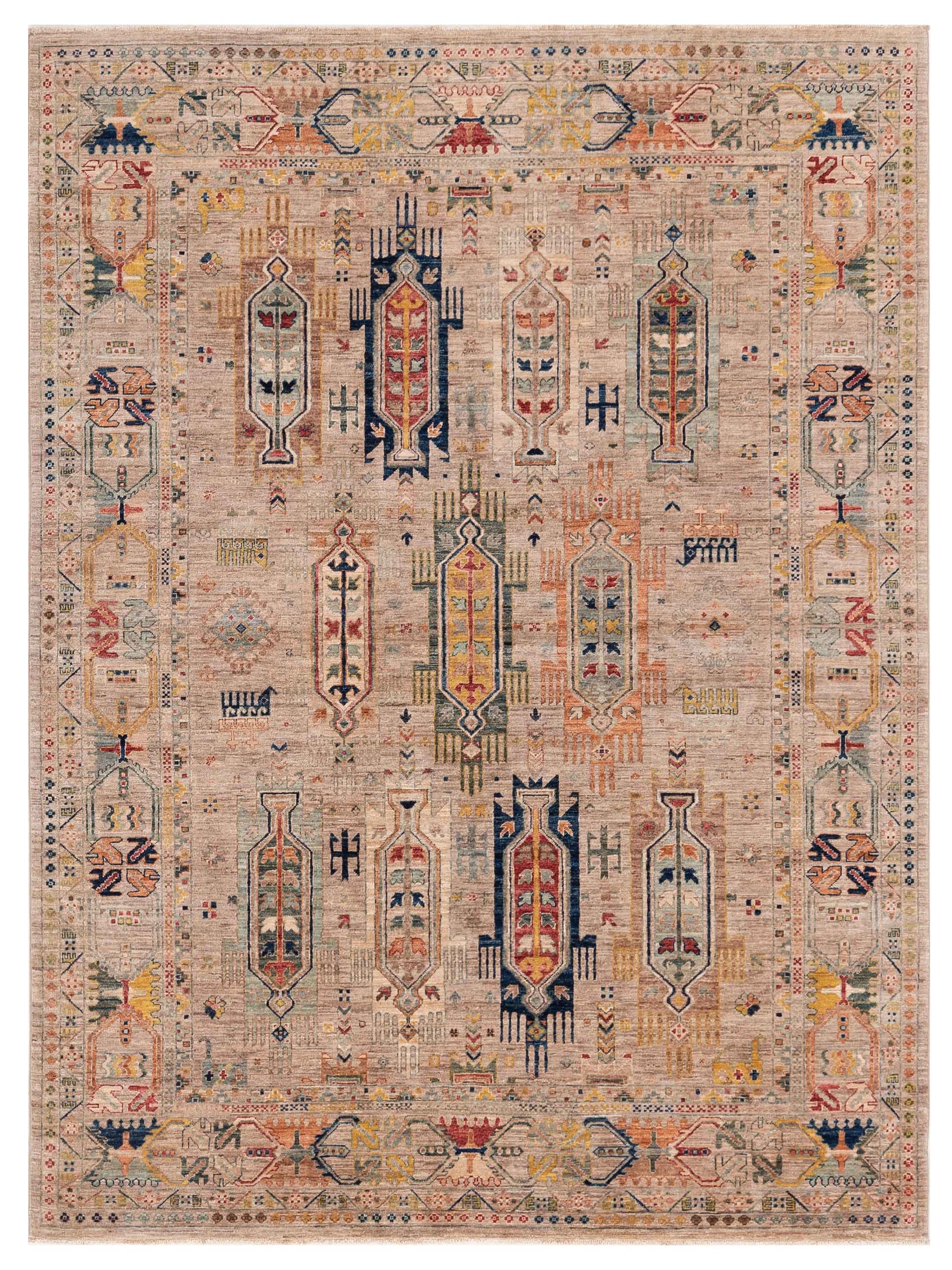 Nomad Super Kars 153564 Silver Tribal Hand Knotted Rug