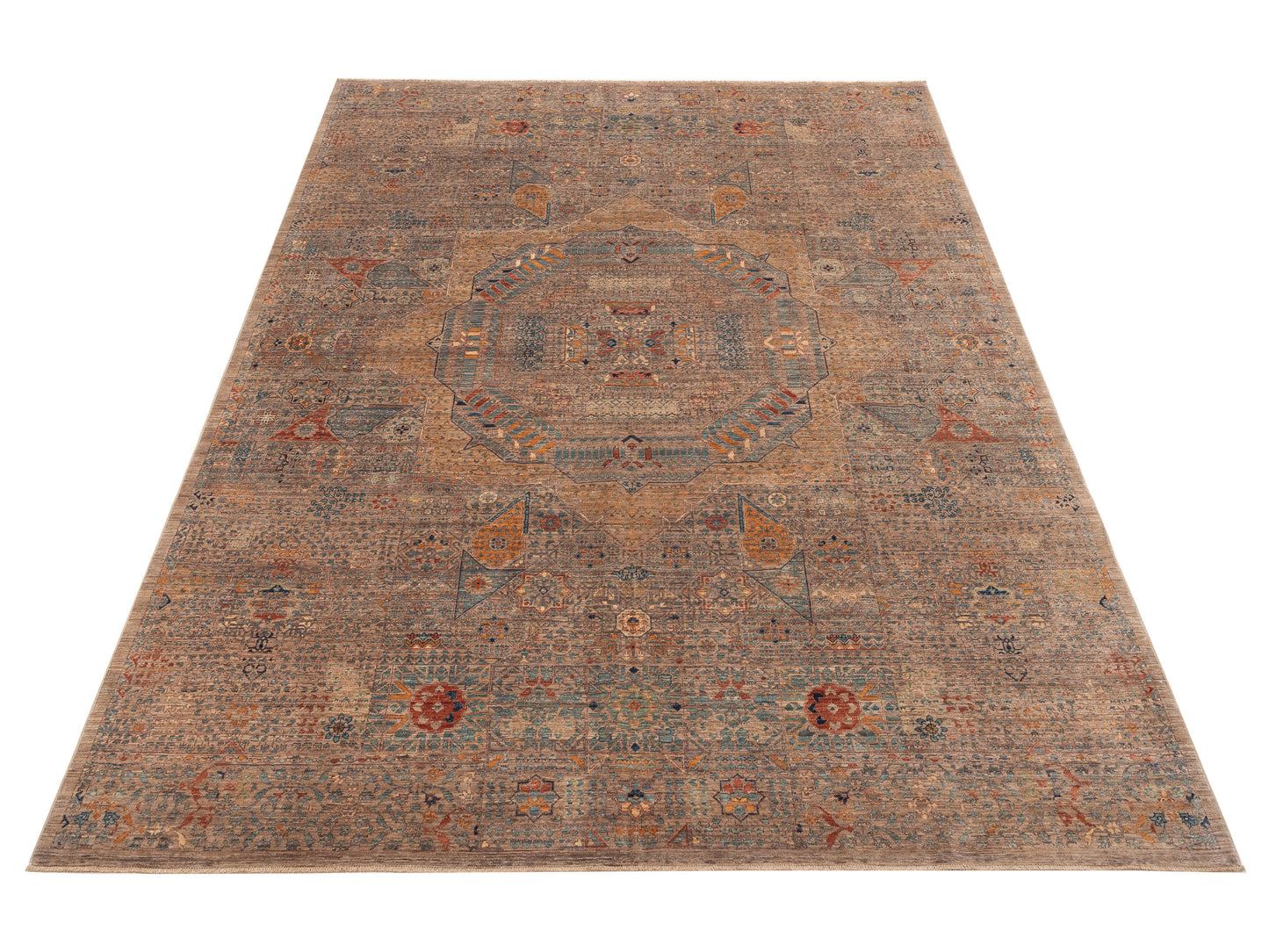 Nomad Super Mamluk 153571 Brown Brown Traditional Hand Knotted Rug - 9x12