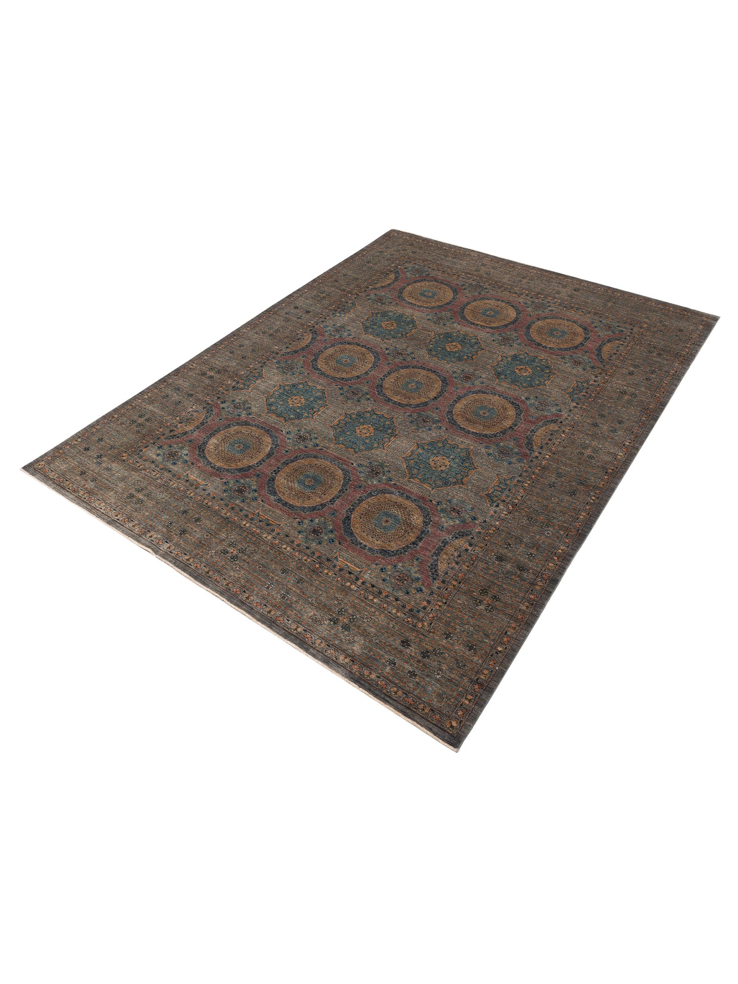 Nomad Super Mamluk 153593 Gray Gray Traditional Hand Knotted Rug