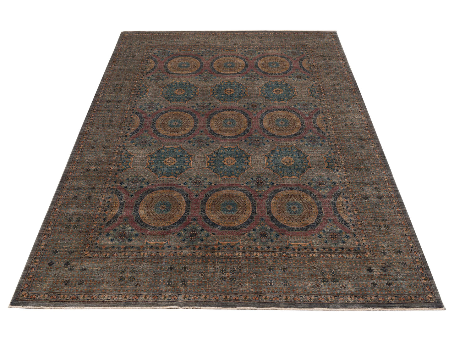 Nomad Super Mamluk 153593 Gray Gray Traditional Hand Knotted Rug