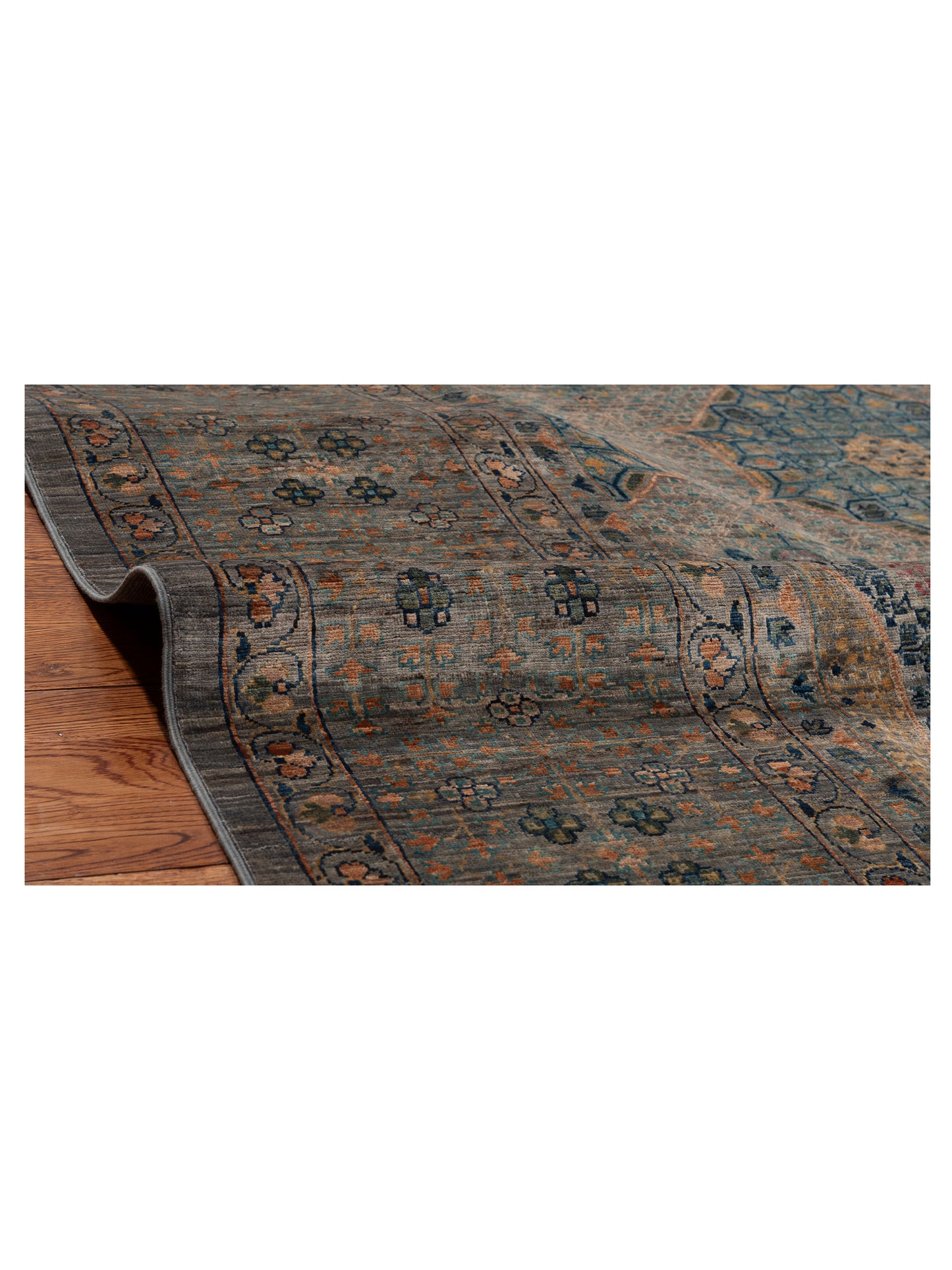 Nomad Super Mamluk 153593 Gray Gray Traditional Hand Knotted Rug