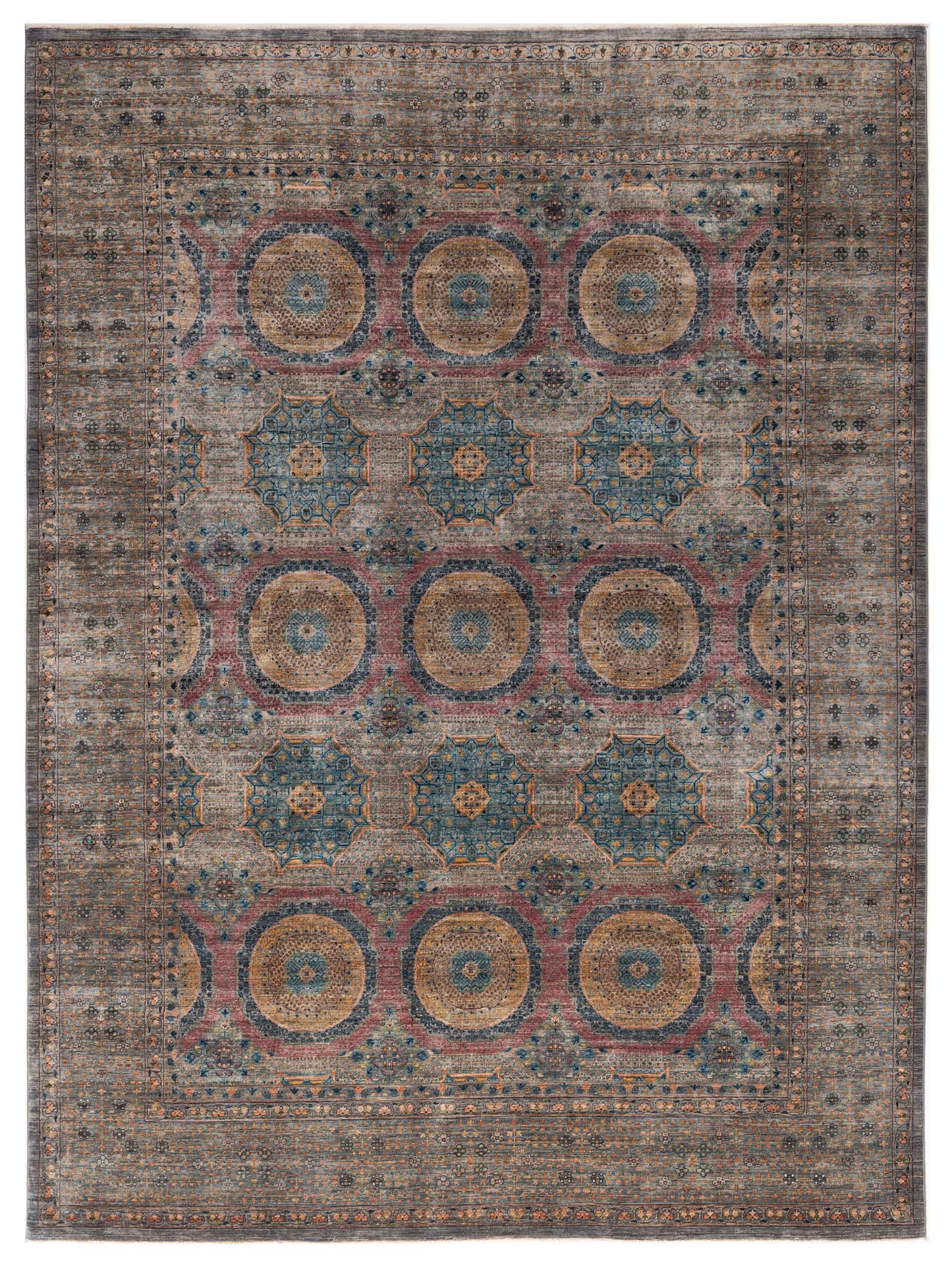 Nomad Super Mamluk 153593 Gray Traditional Hand Knotted Rug