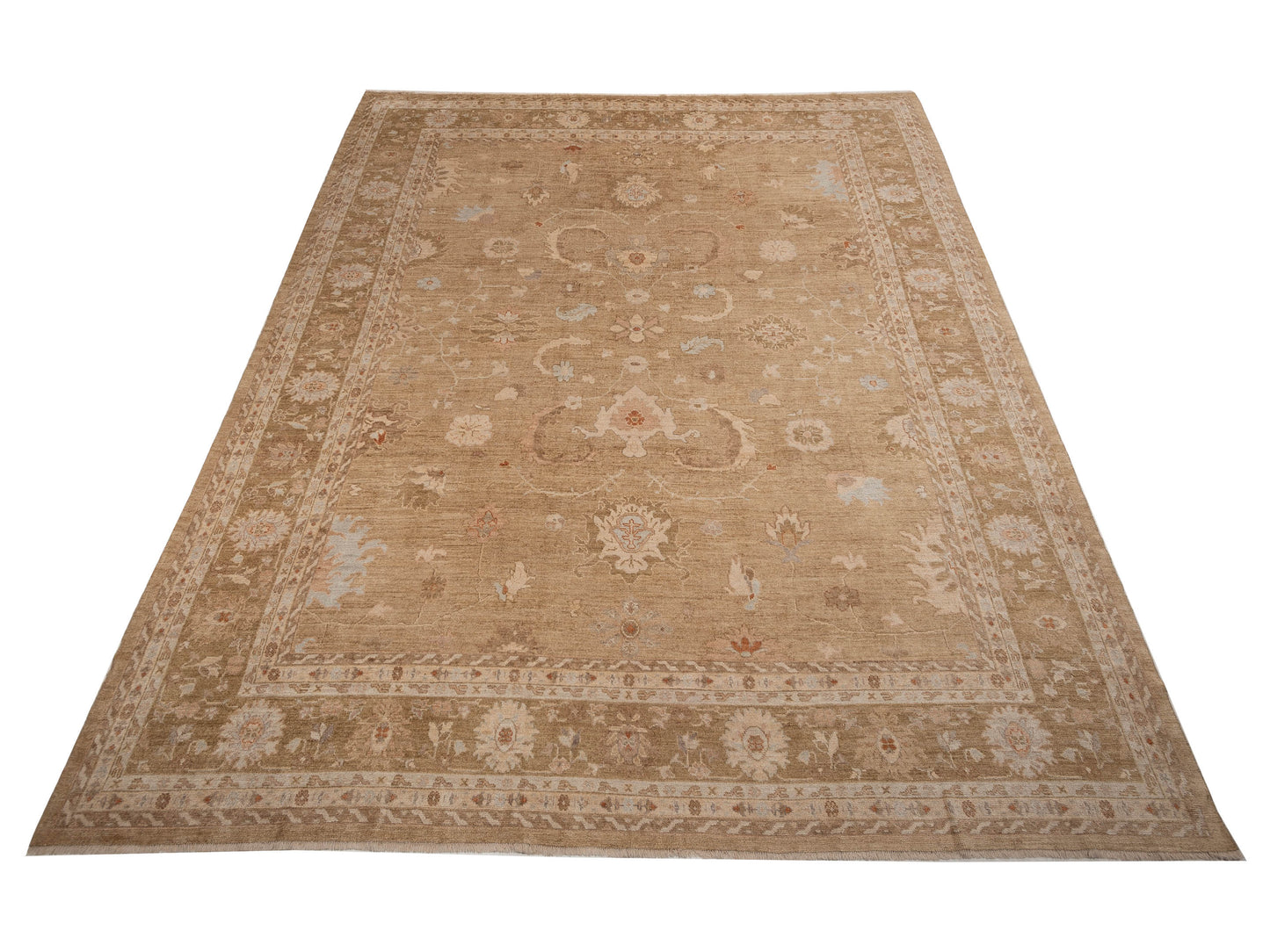 Authentic Angora Oushak Leyla Gold Gold Traditional Hand Knotted Rug