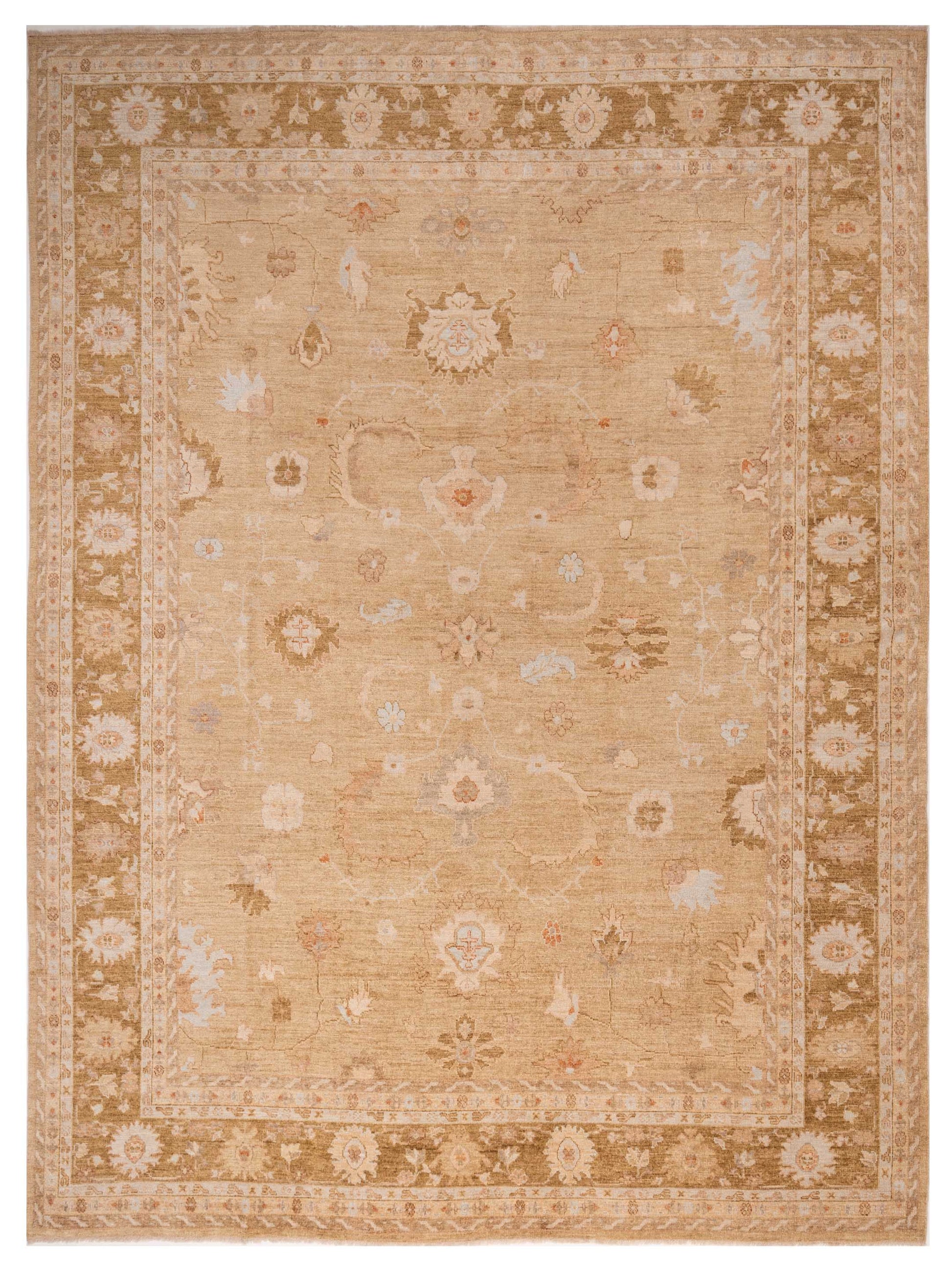 Authentic Angora Oushak Leyla Gold Traditional Hand Knotted Rug